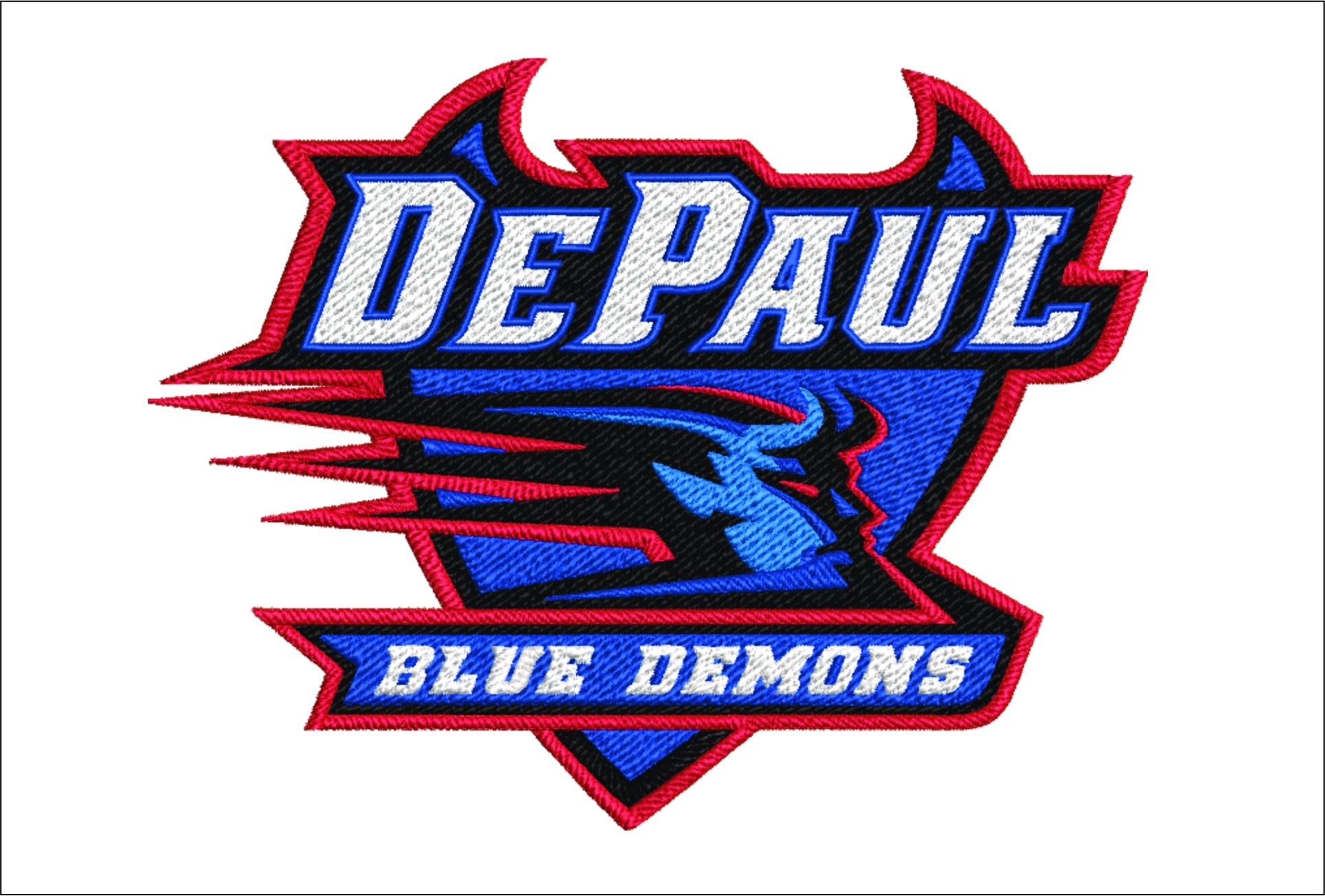 DePaul Blue Demons embroidery design - DePaul University, Chicago embroidery machine pattern embroidery file - instant download in frame