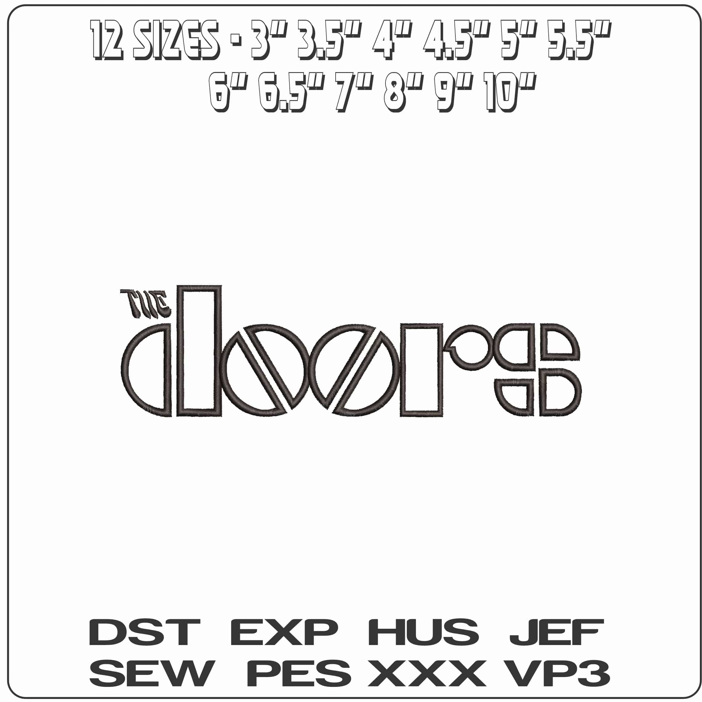 The Doors Band Music  - Elegant embroidery design file - instant download — view 2