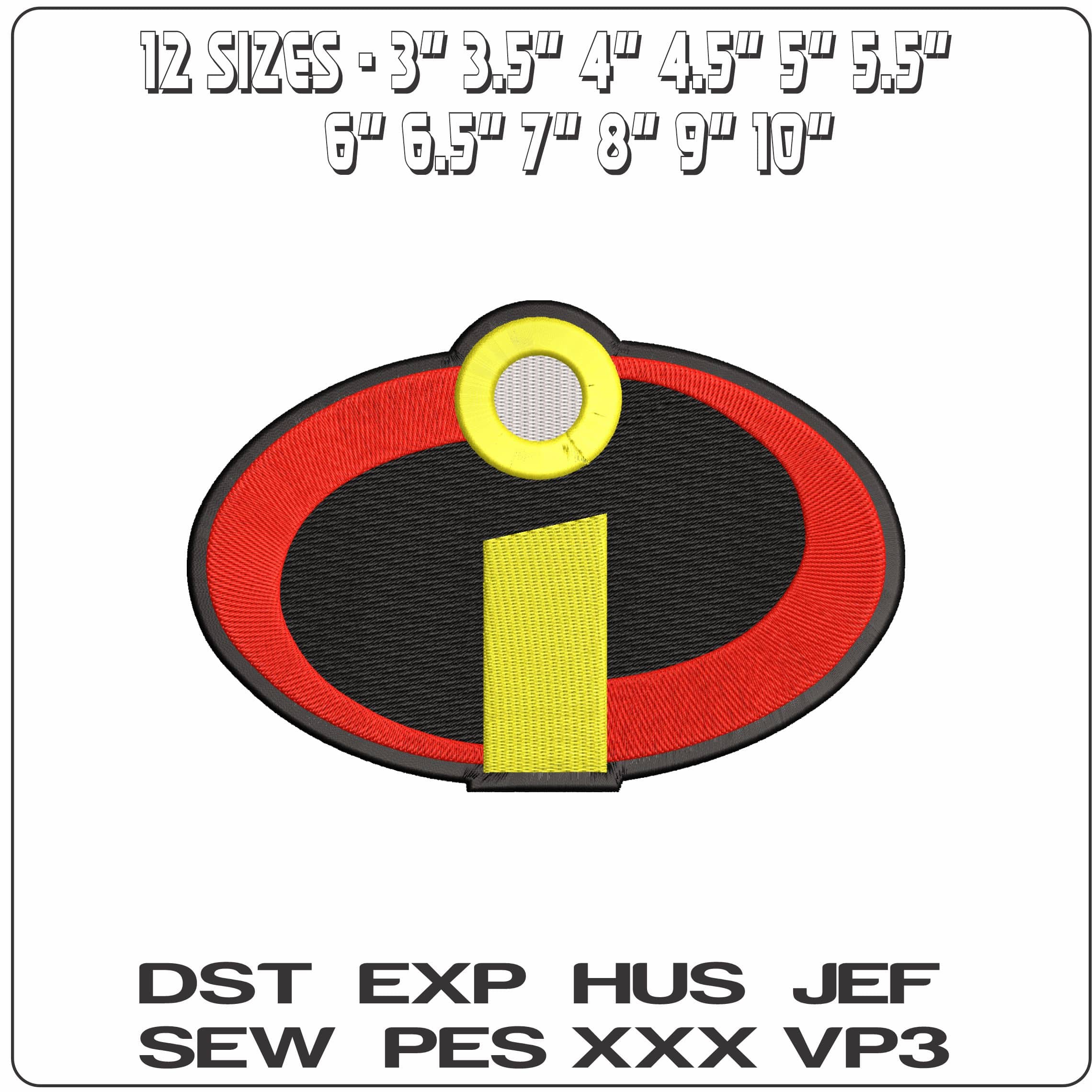 The Incredibles Logo  - Elegant embroidery design file - instant download — view 2
