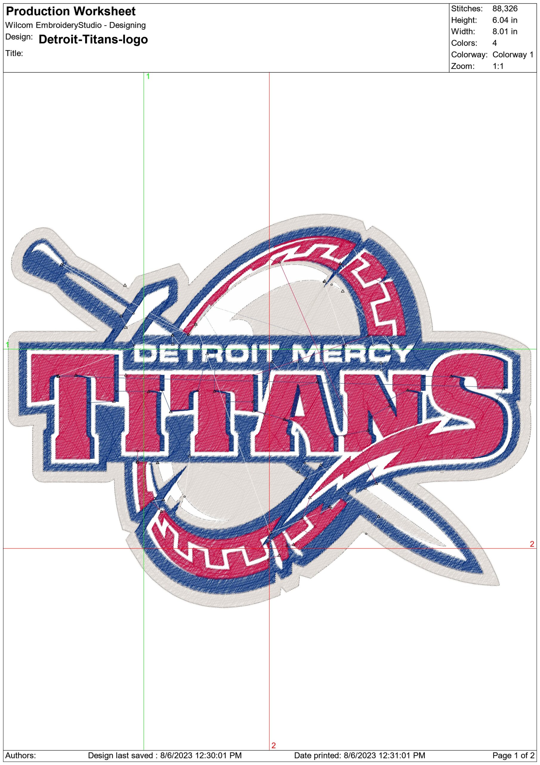 Detroit Titans embroidery design - University of Detroit Mercy Athletics Logo embroidery machine pattern embroidery file instant download — view 2