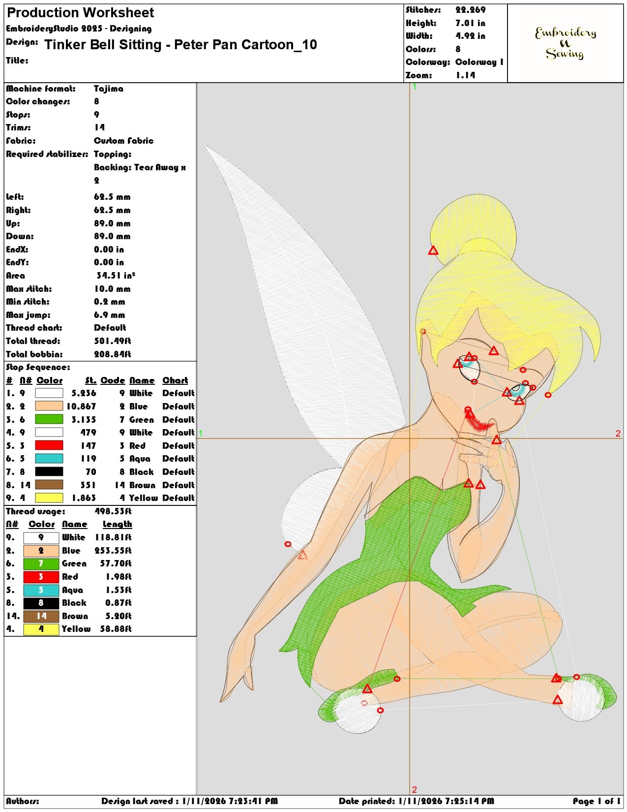 Tinker Bell Sitting Peter Pan Cartoon  - Elegant embroidery design file - instant download — view 3