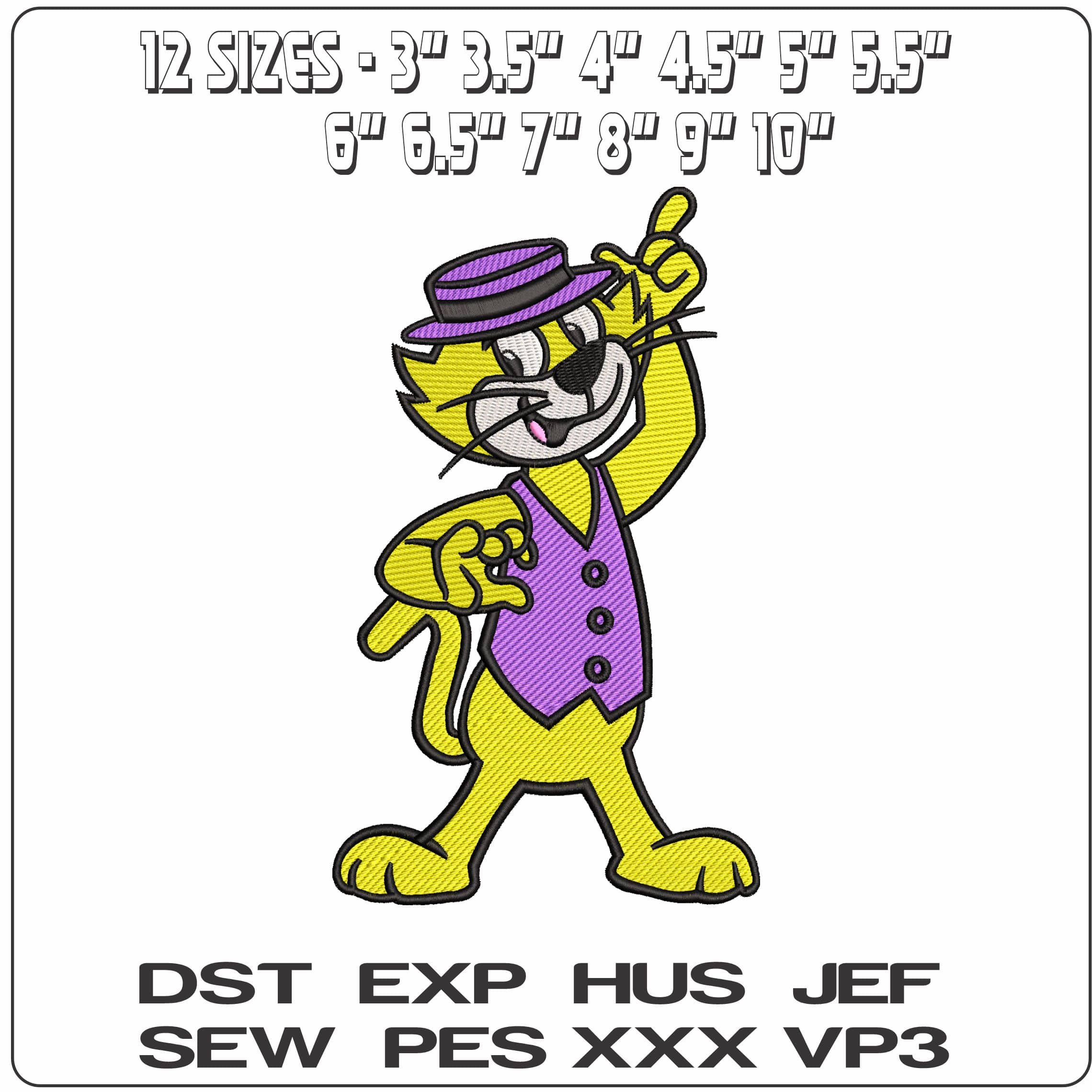 Top Cat Top Cat Cartoon  - Elegant embroidery design file - instant download — view 2