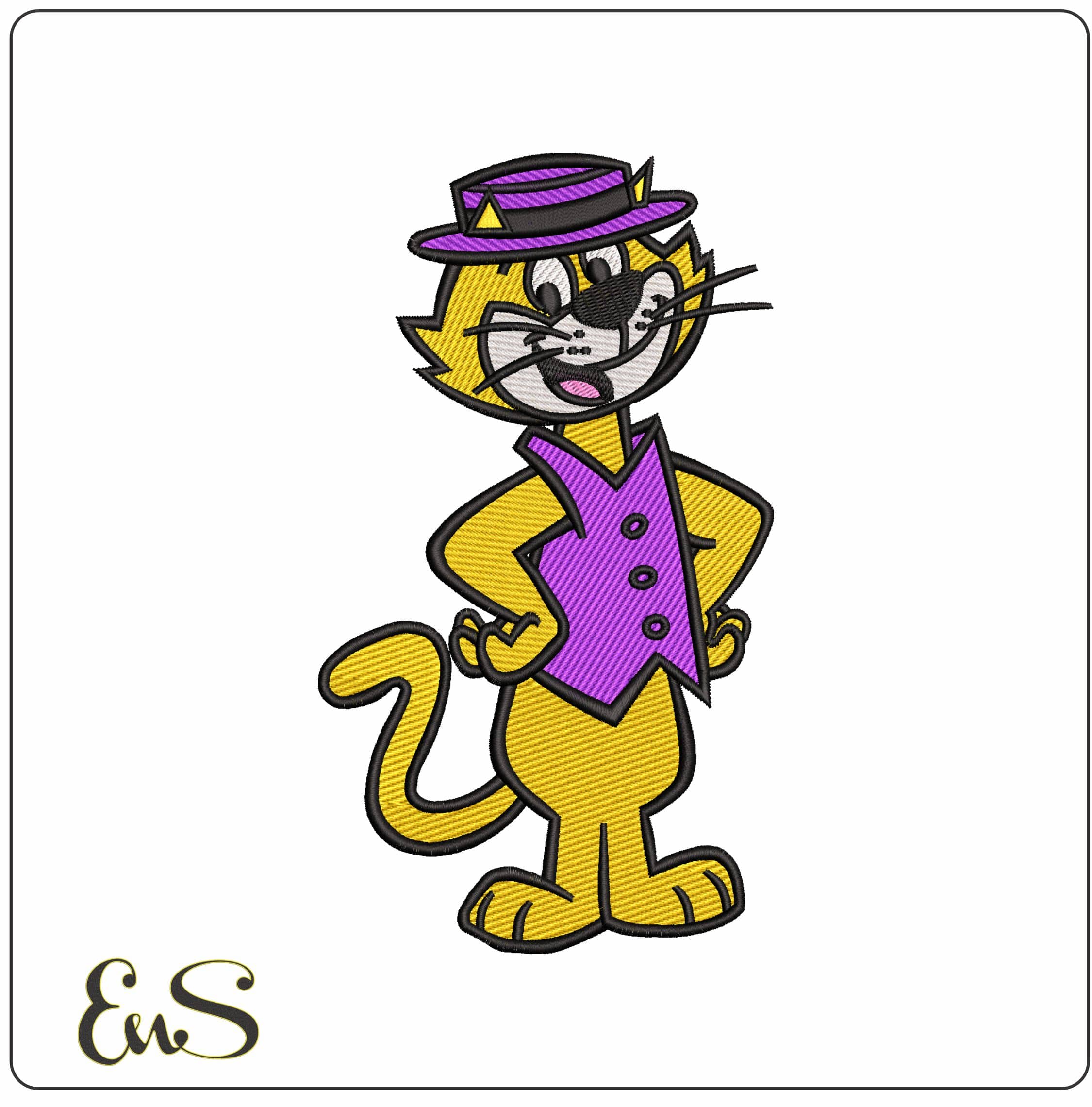 Top Cat Pose Top Cat Cartoon  - Elegant embroidery design file - instant download