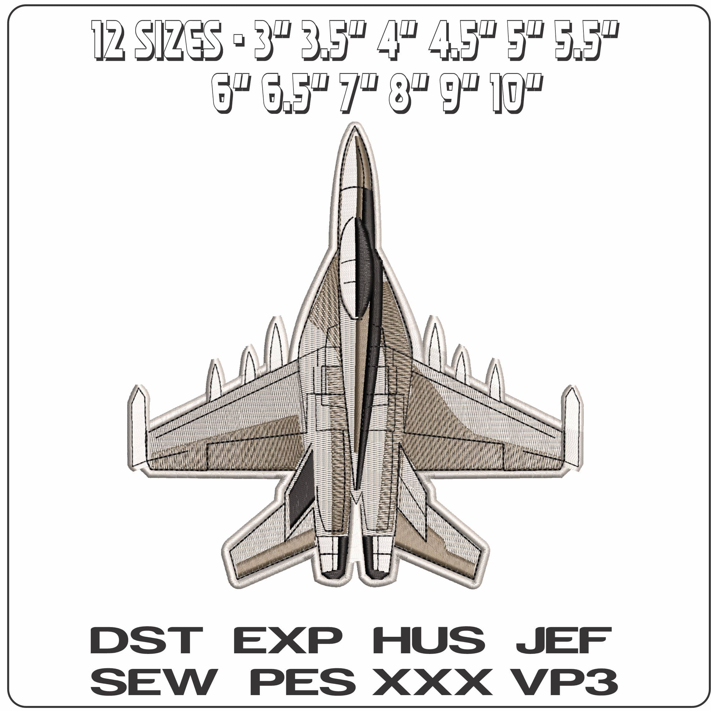 Top Gun Fighter Jets  - Elegant embroidery design file - instant download — view 2