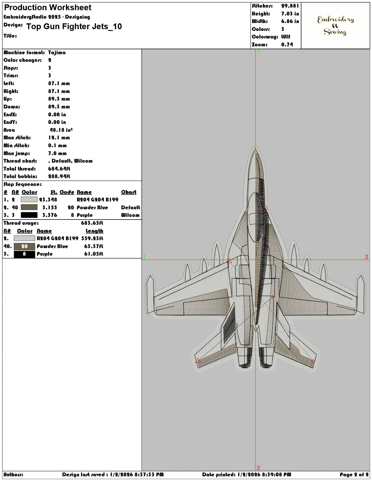 Top Gun Fighter Jets  - Elegant embroidery design file - instant download — view 4