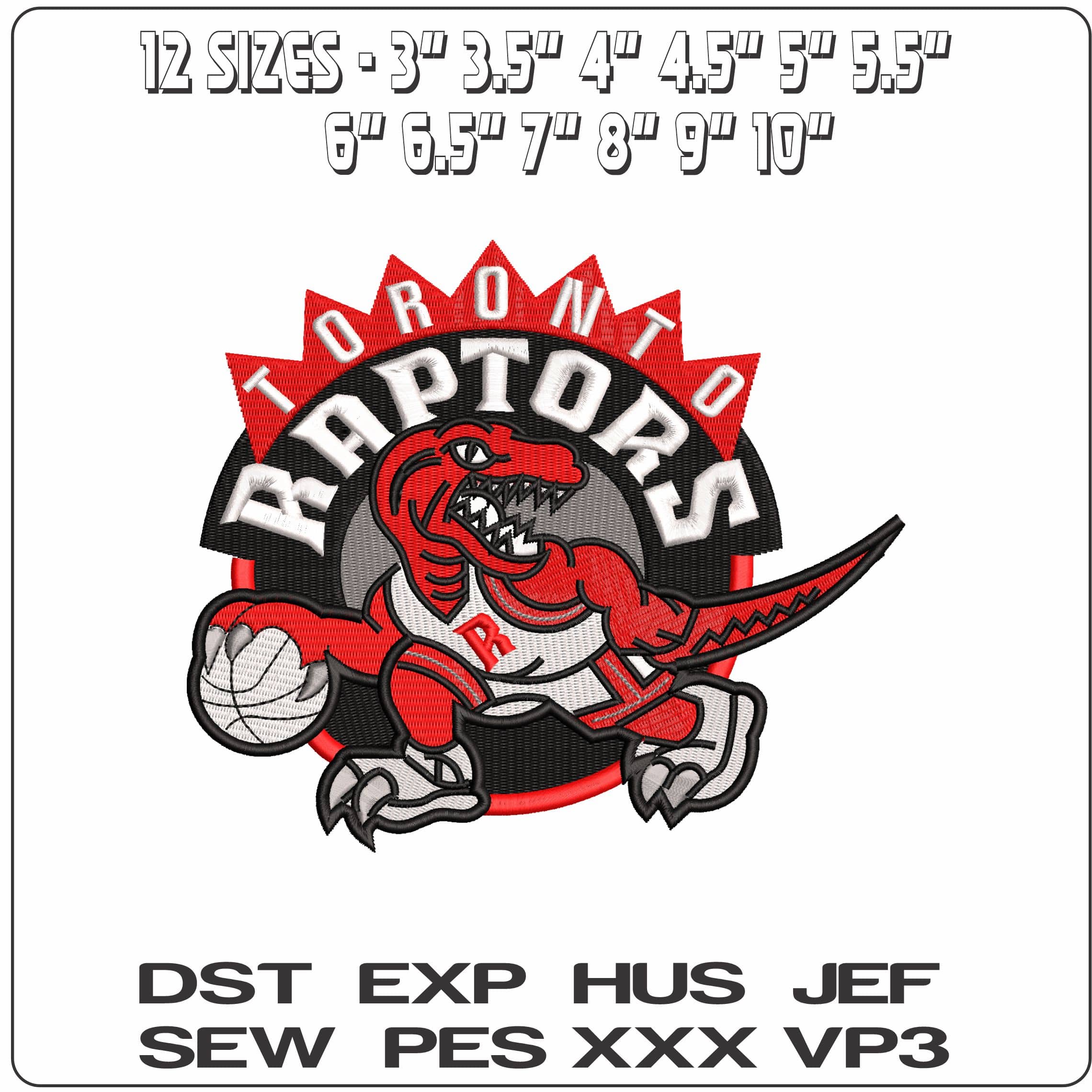 Toronto Raptor  - Elegant embroidery design file - instant download — view 2