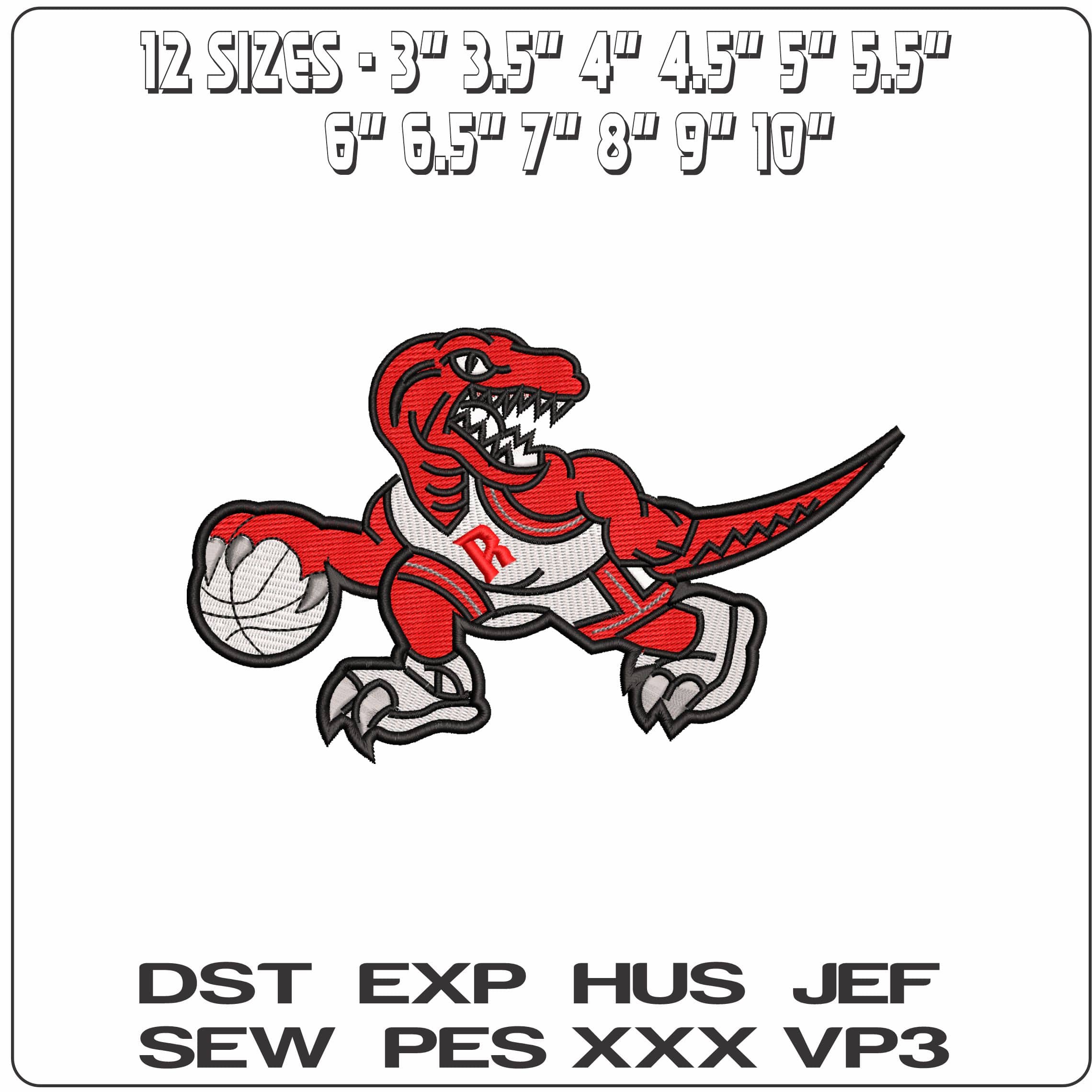 Toronto Raptor Logo  - Elegant embroidery design file - instant download — view 2