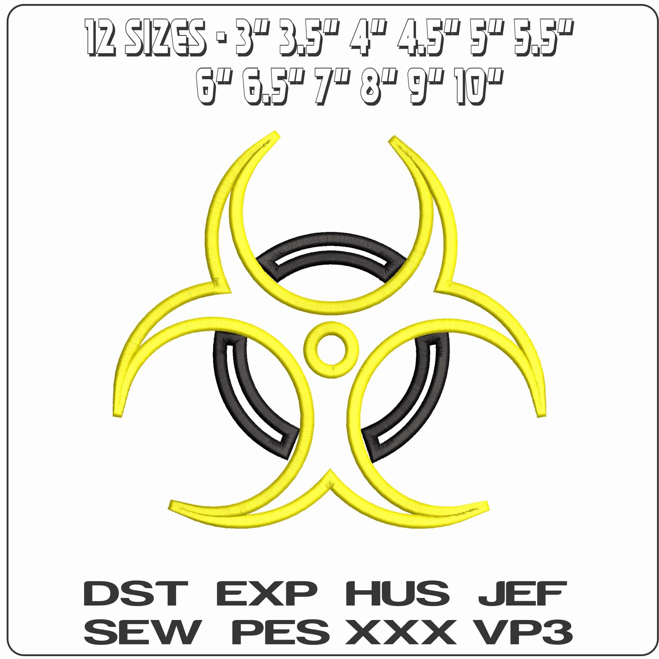 Toxic Symbol  - Elegant embroidery design file - instant download — view 2