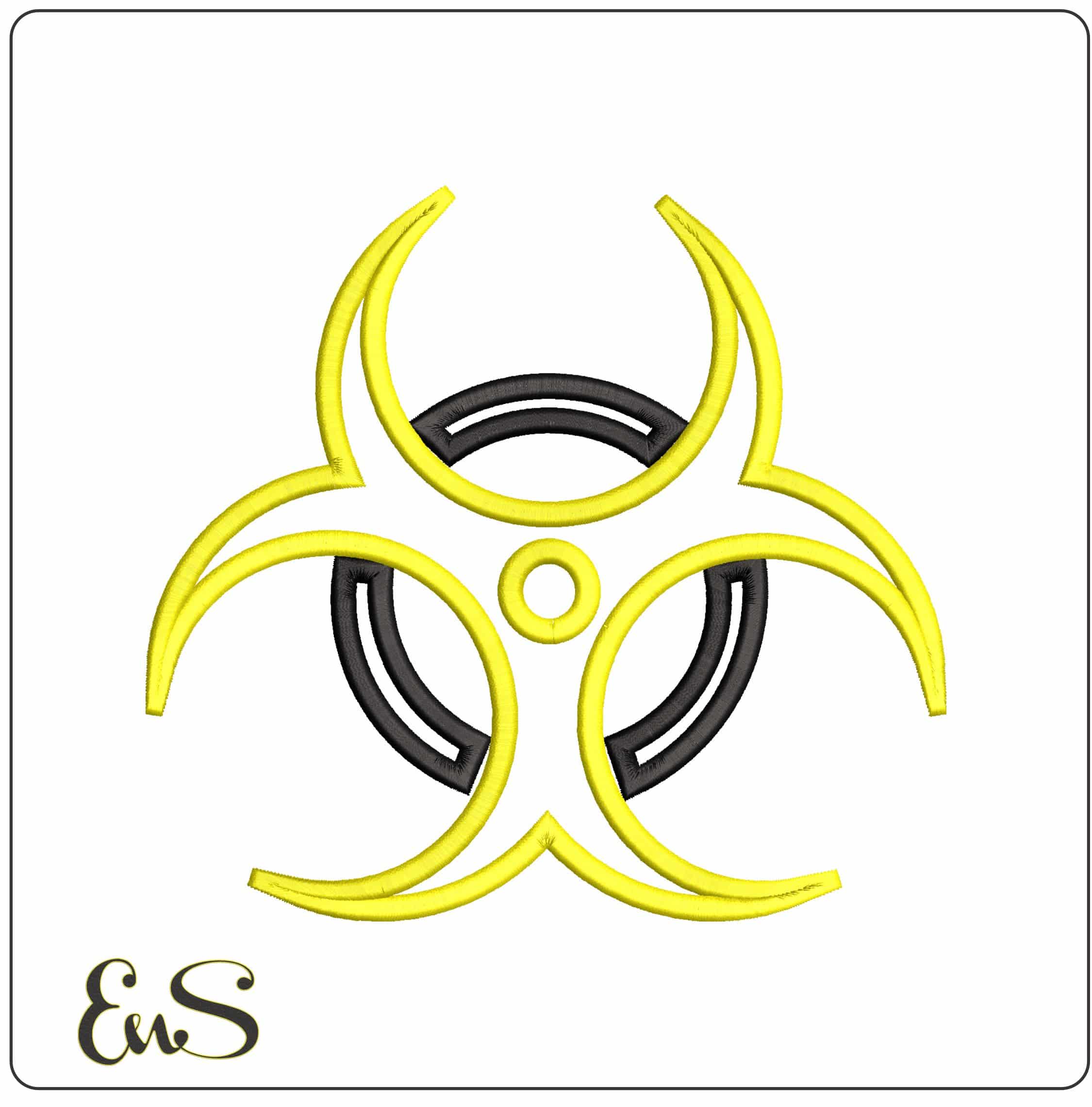 Toxic Symbol  - Elegant embroidery design file - instant download