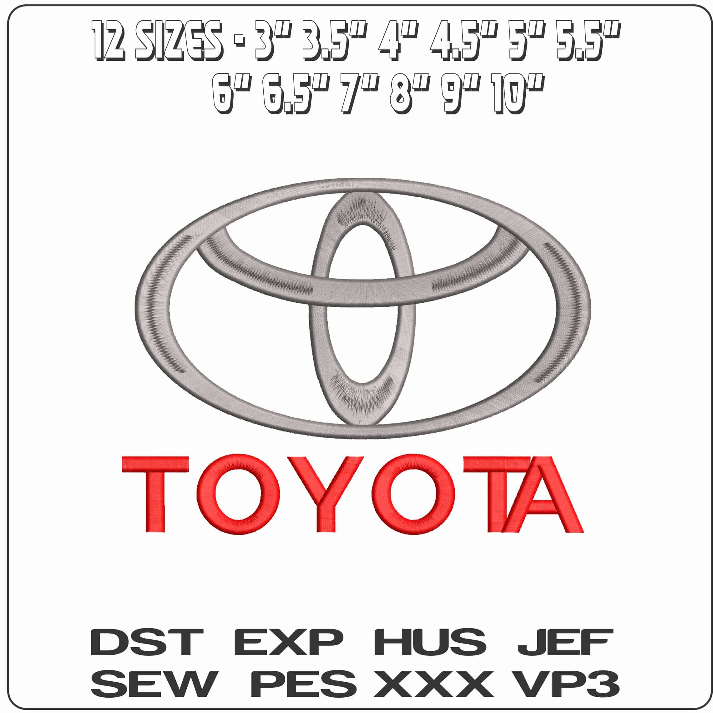 Toyota  - Elegant embroidery design file - instant download — view 2