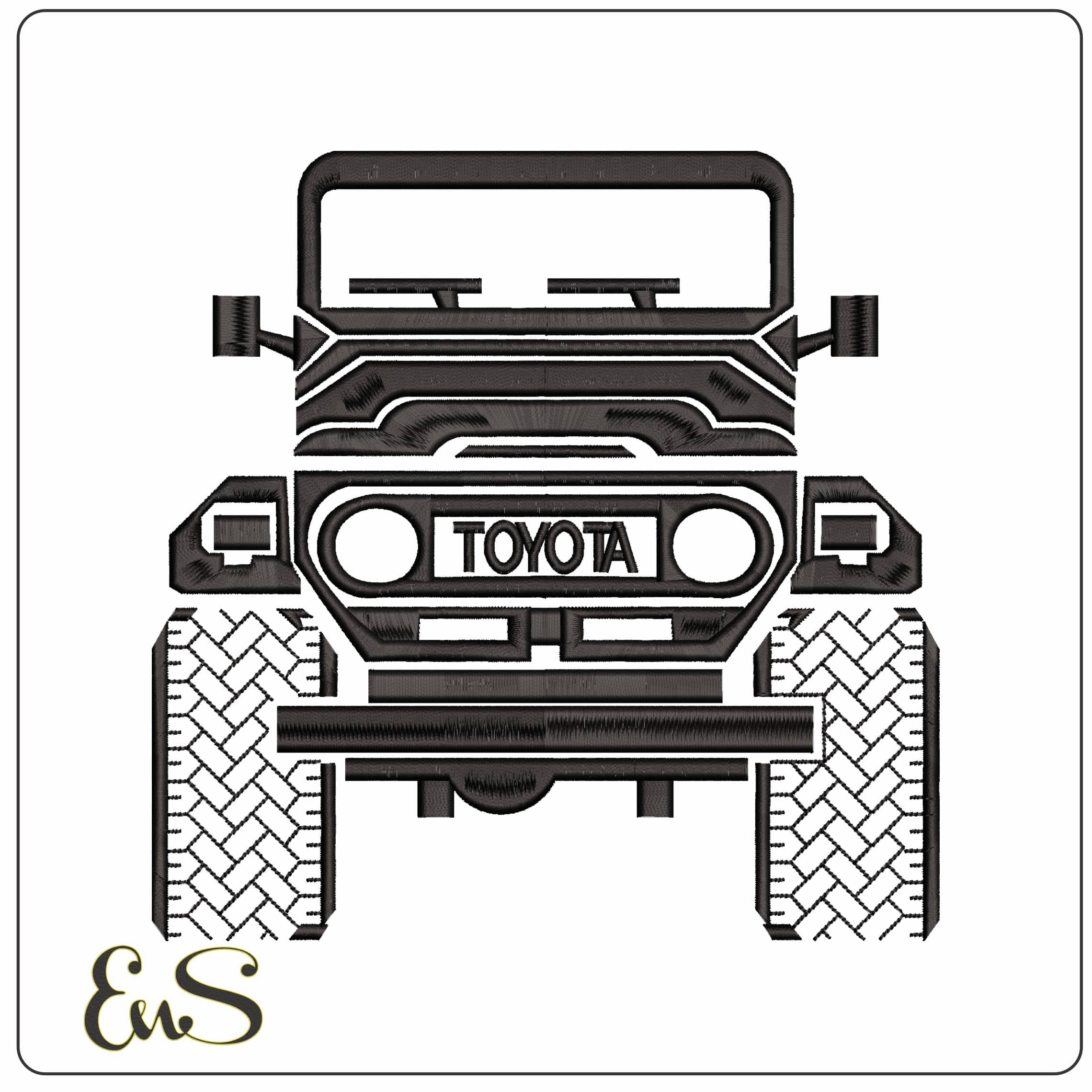 Toyota Offroader Line Art  - Elegant embroidery design file - instant download