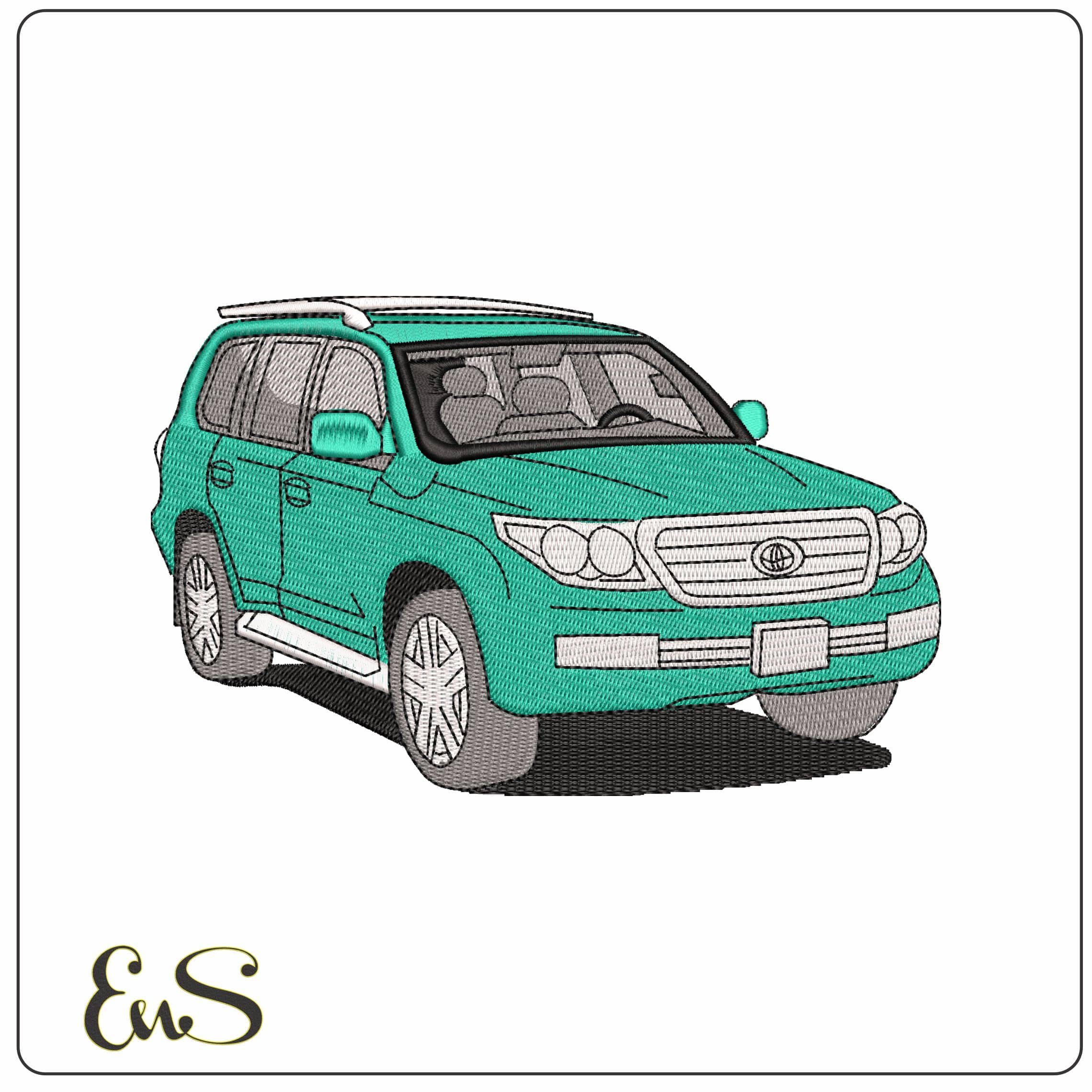 Toyota Prado  - Elegant embroidery design file - instant download