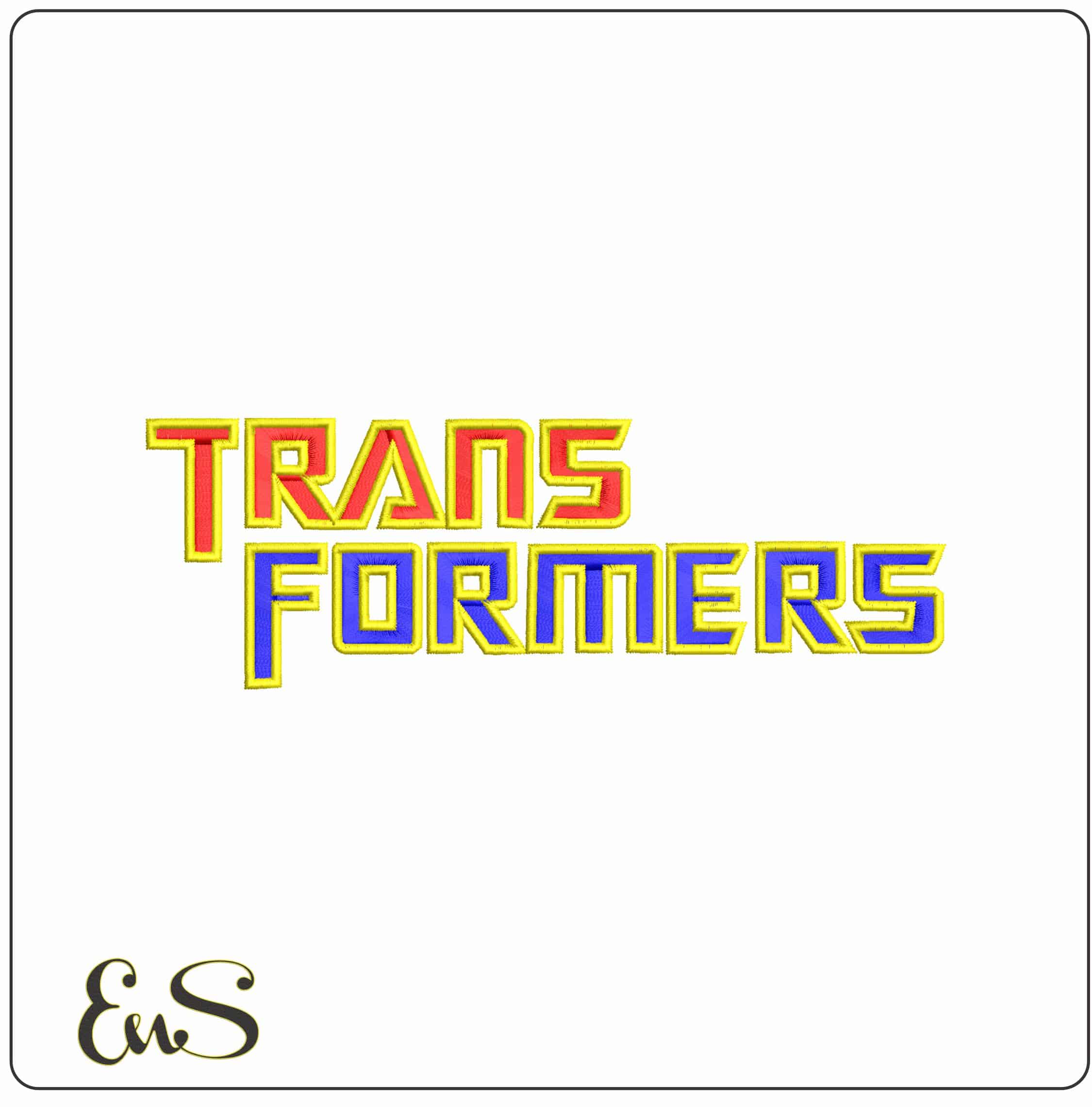 Transformers Name  - Elegant embroidery design file - instant download