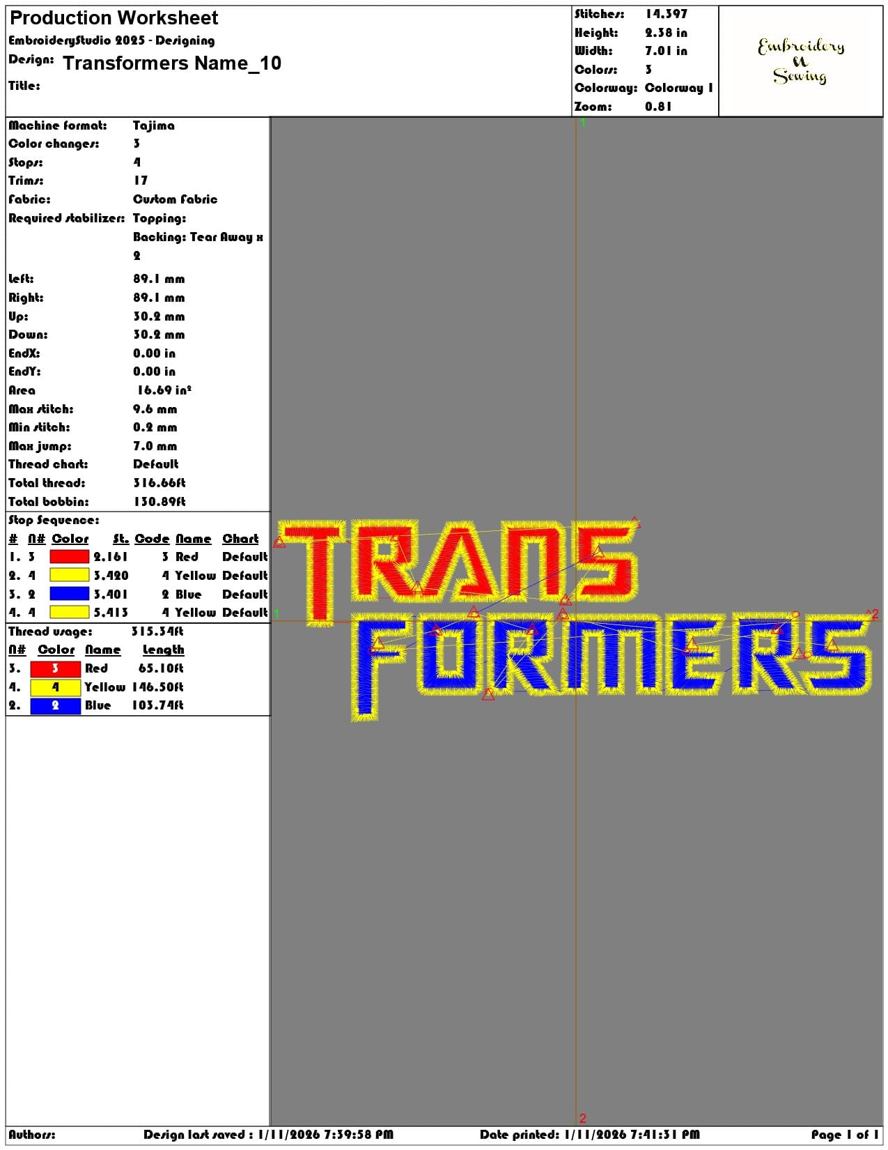 Transformers Name  - Elegant embroidery design file - instant download — view 3