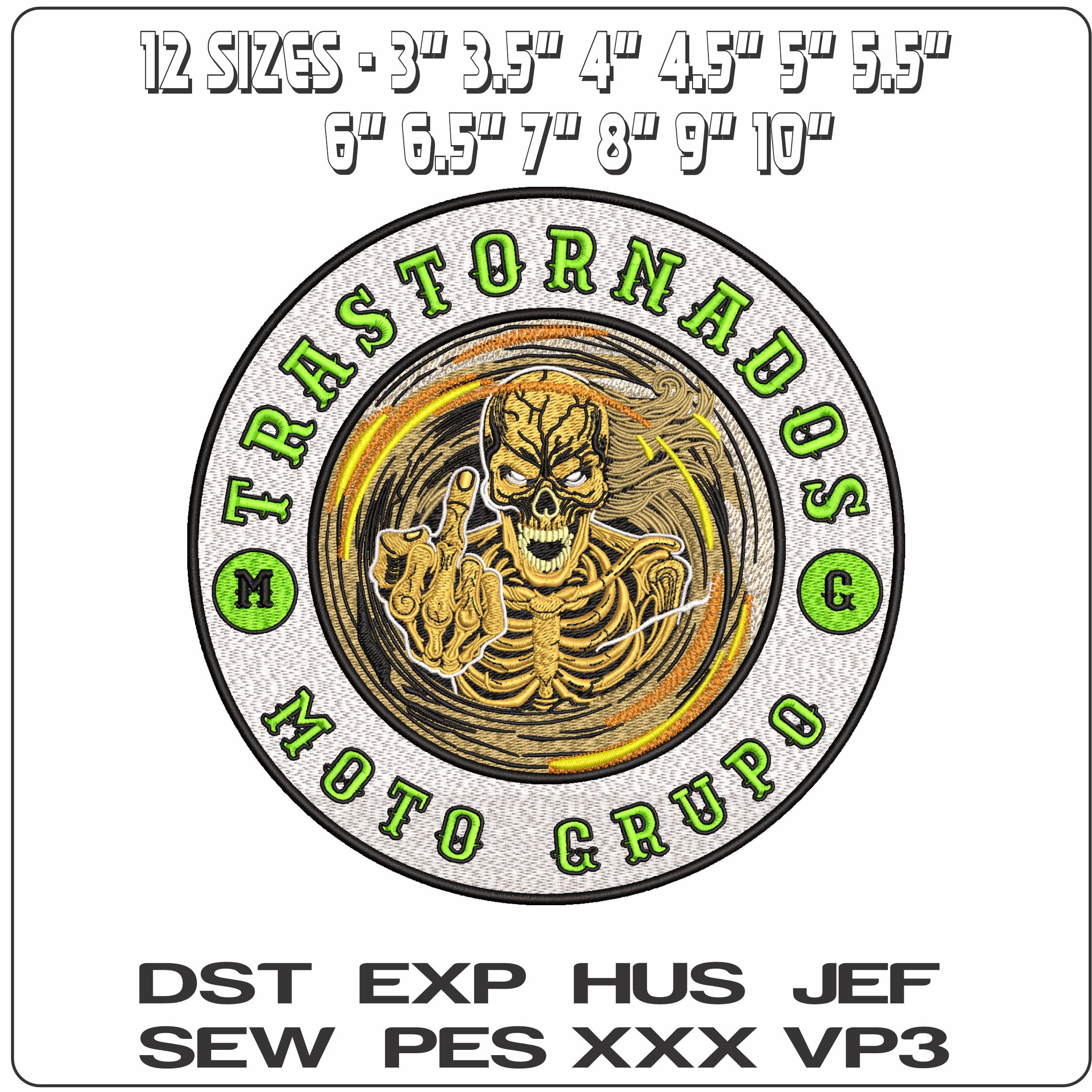 Trastornados Motocycle group  - Elegant embroidery design file - instant download — view 2