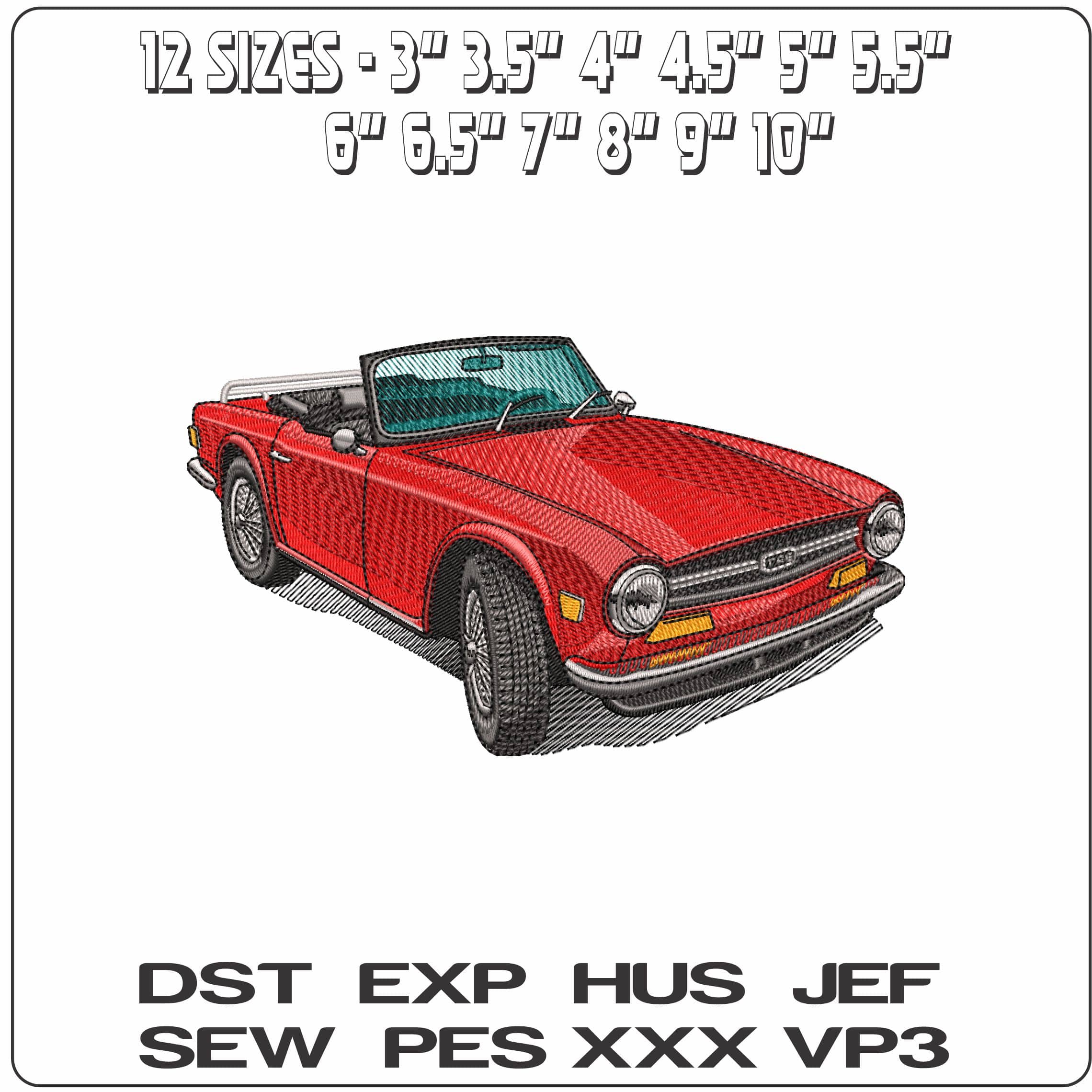 Triumph TR6  - Elegant embroidery design file - instant download — view 2