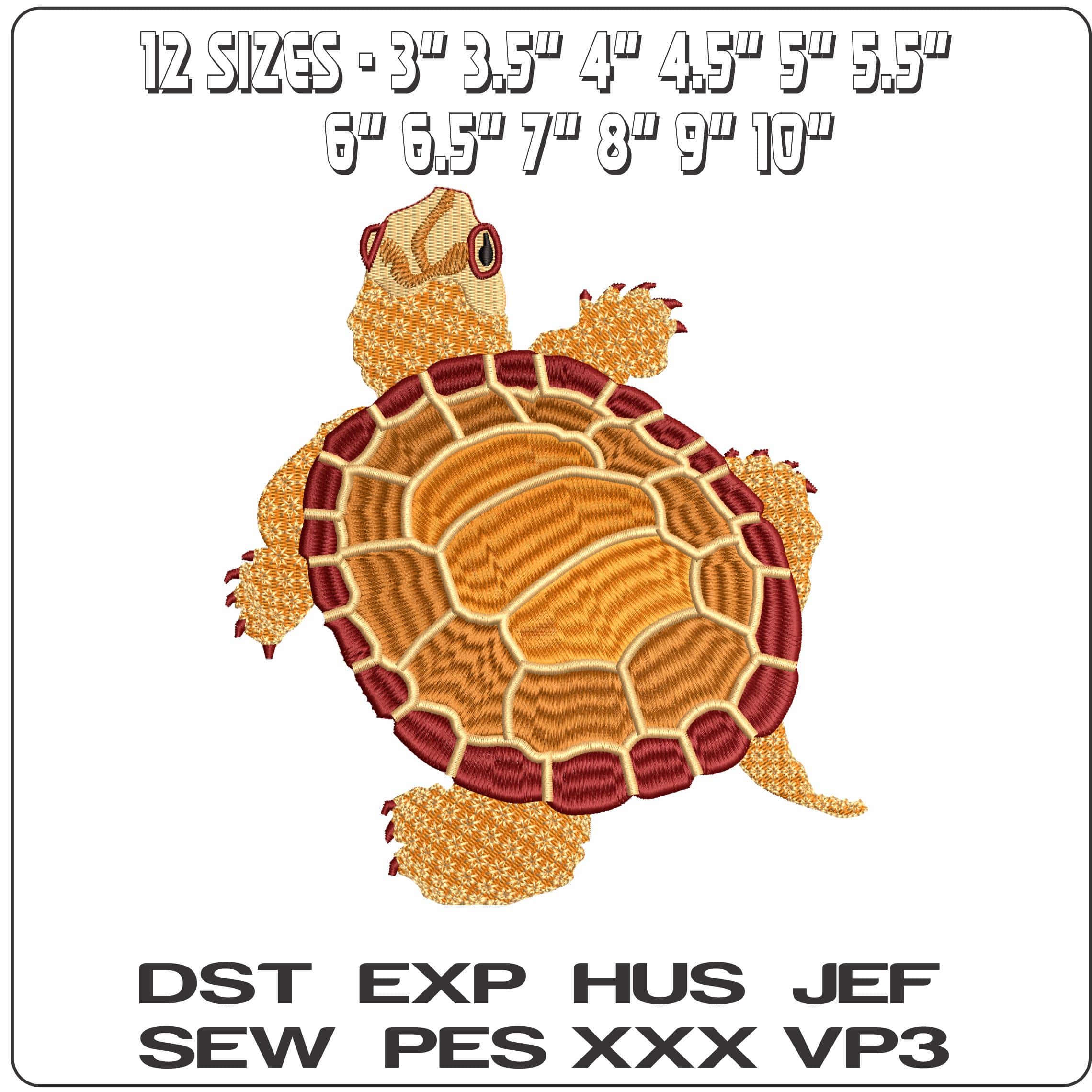 Turtle  - Elegant embroidery design file - instant download — view 2