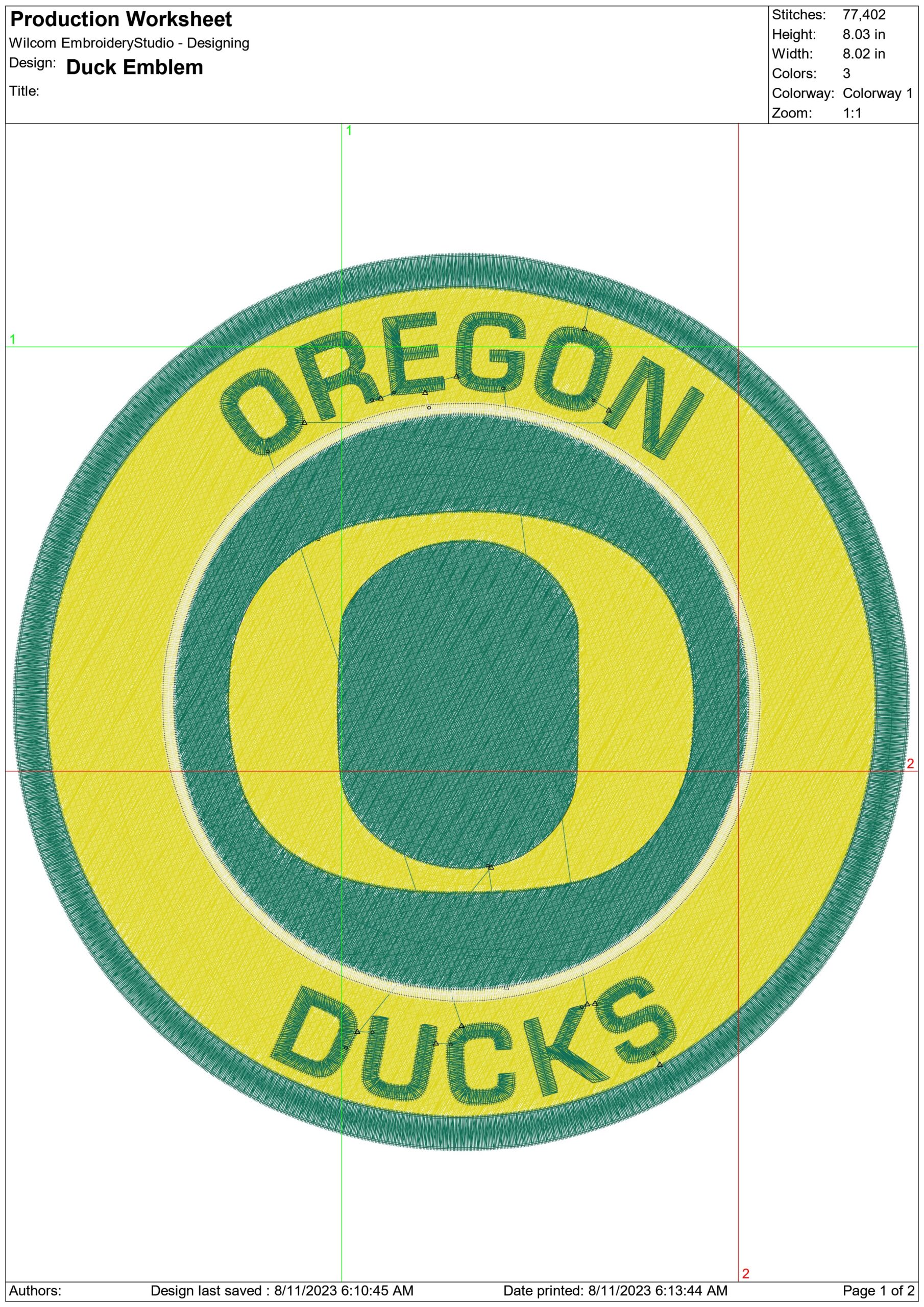 Oregon Ducks embroidery design University of Oregon Athletics Logo embroidery machine pattern embroidery file instant download — view 2
