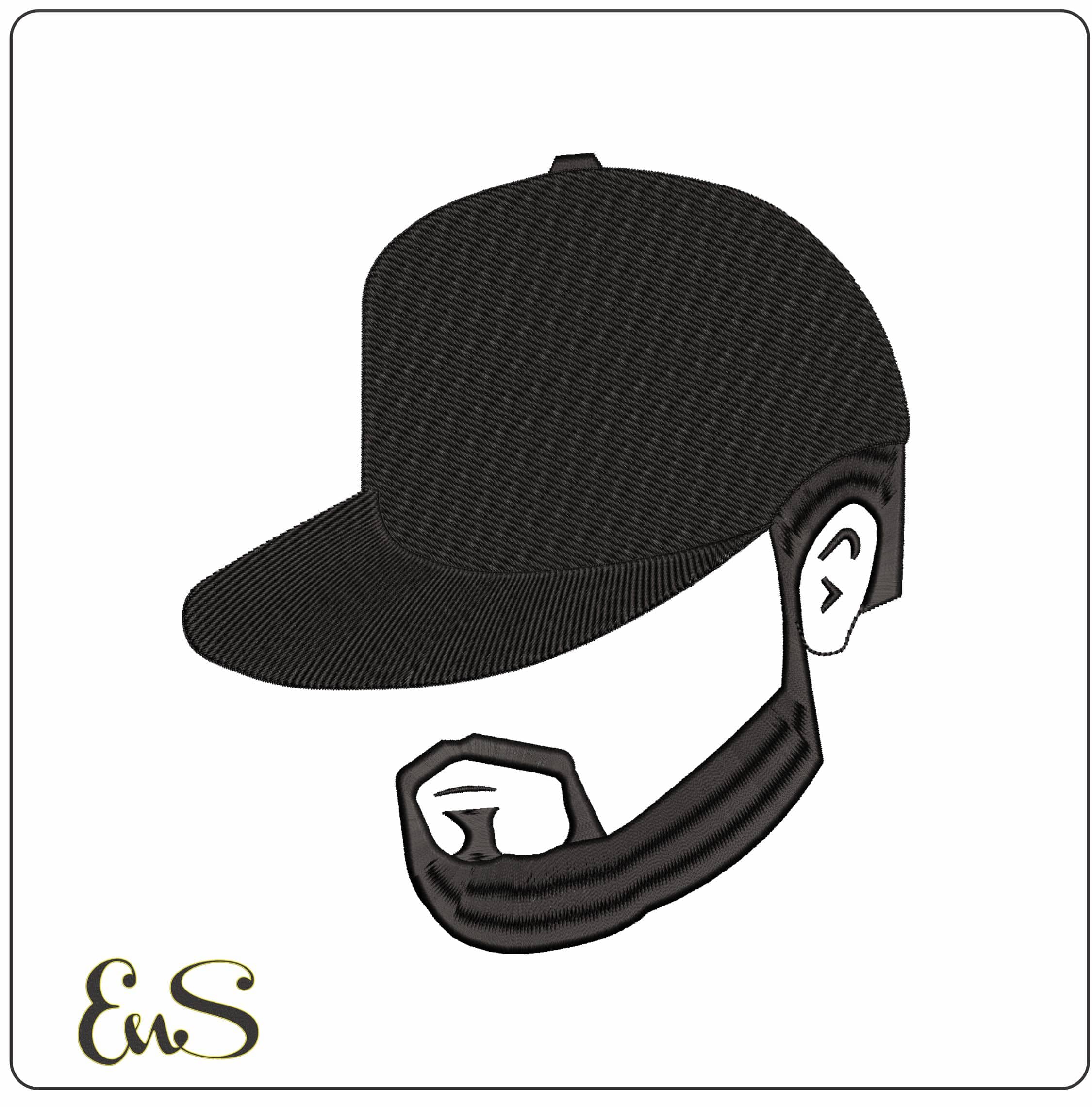 Undefeated Effort Bearded Man  - Elegant embroidery design file - instant download