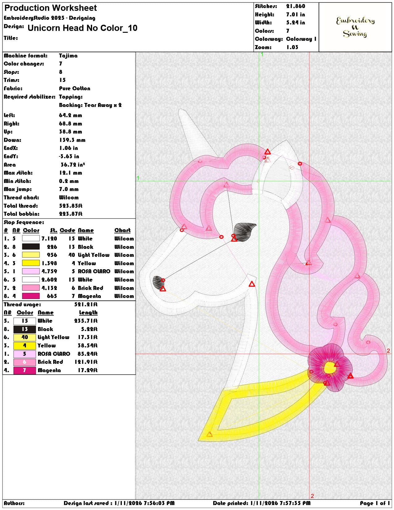 Unicorn Head No Color   - Elegant embroidery design file - instant download — view 3