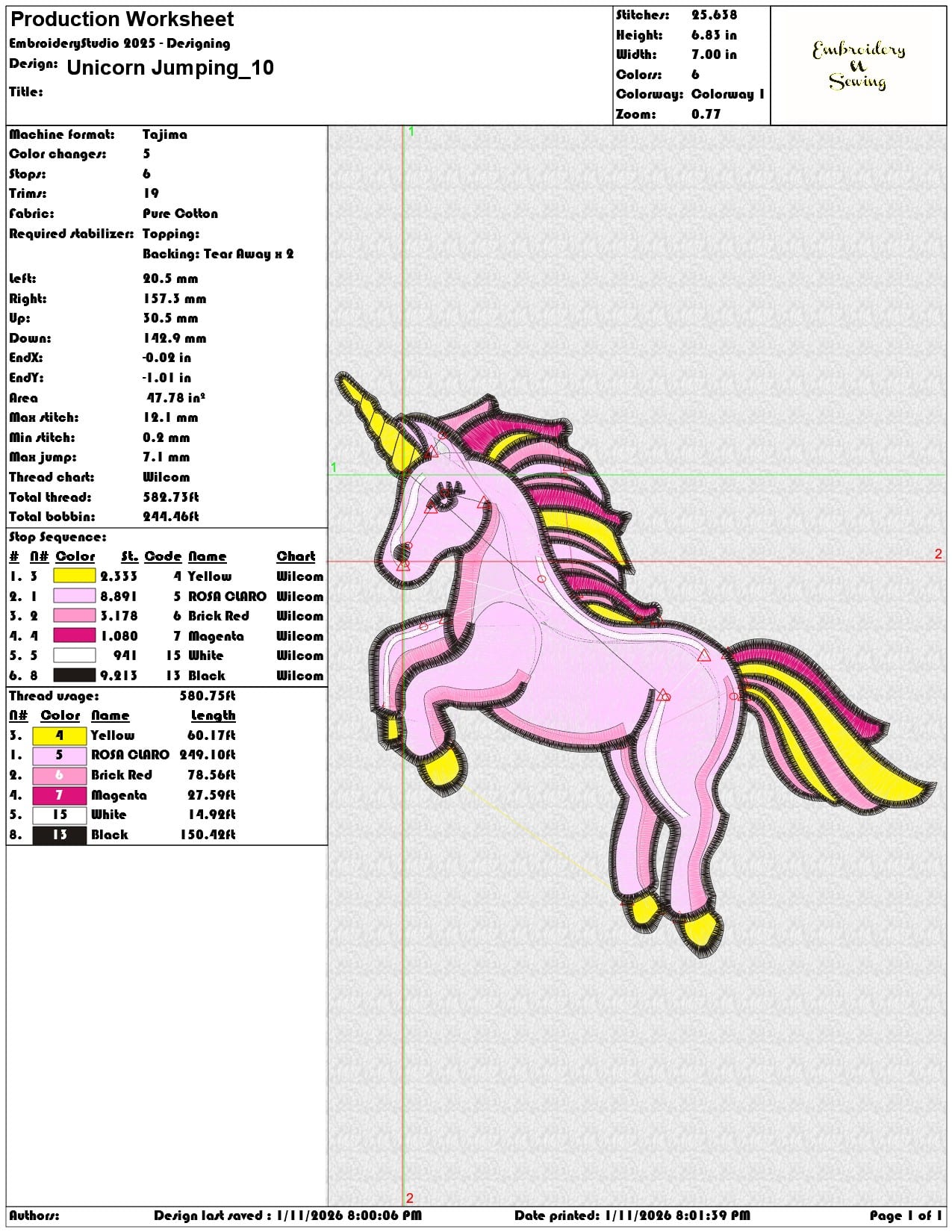 Unicorn Jumping   - Elegant embroidery design file - instant download — view 3