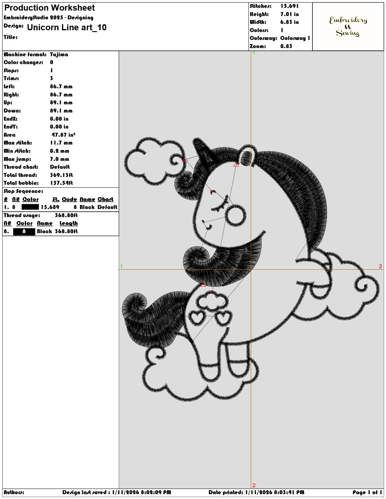 Unicorn Line art   - Elegant embroidery design file - instant download — view 3