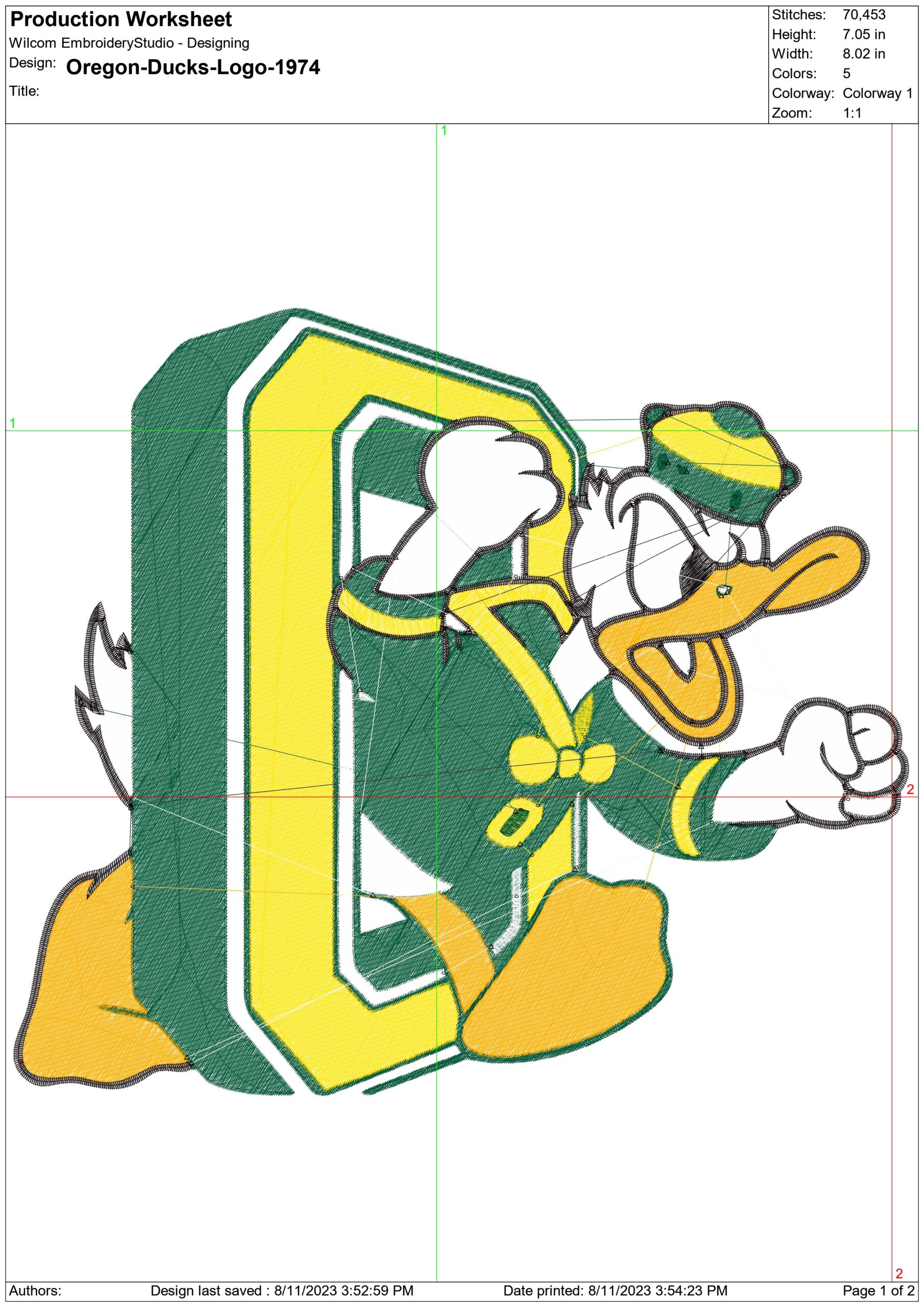 Oregon Ducks embroidery design University of Oregon Athletics Logo embroidery machine pattern embroidery file instant download — view 2