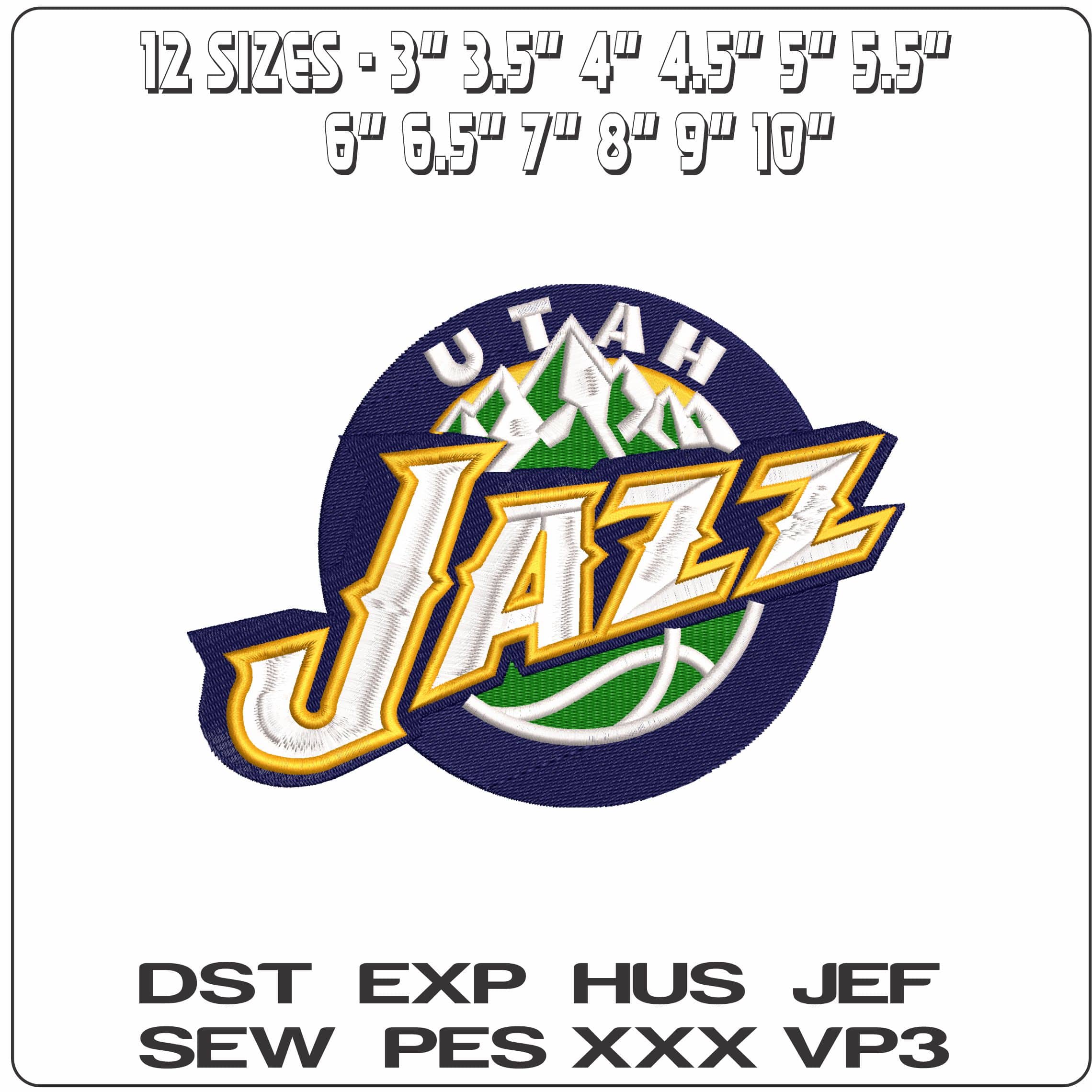 Utah Jazz   - Elegant embroidery design file - instant download — view 2