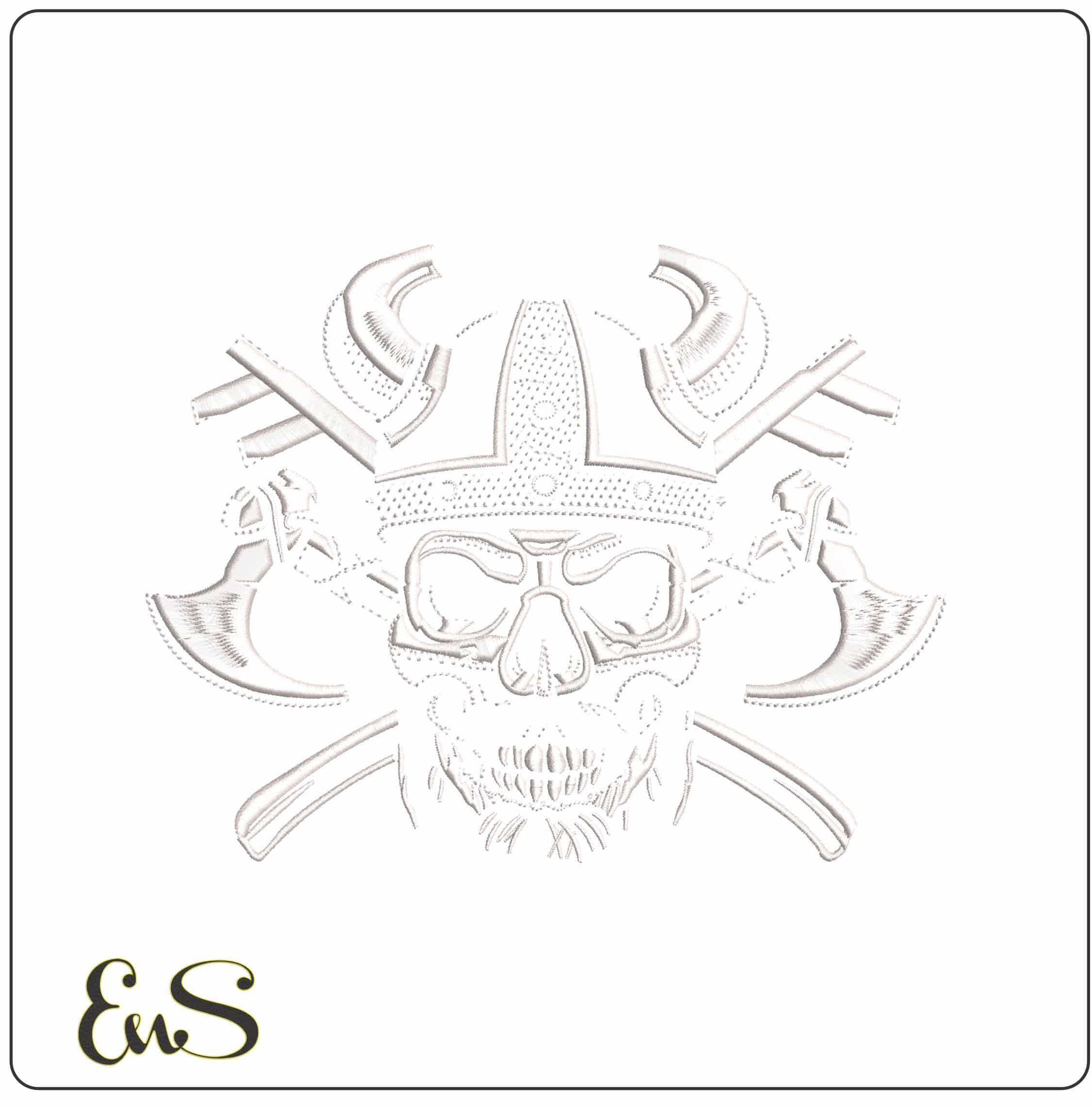 Viking Axes and Skull   - Elegant embroidery design file - instant download