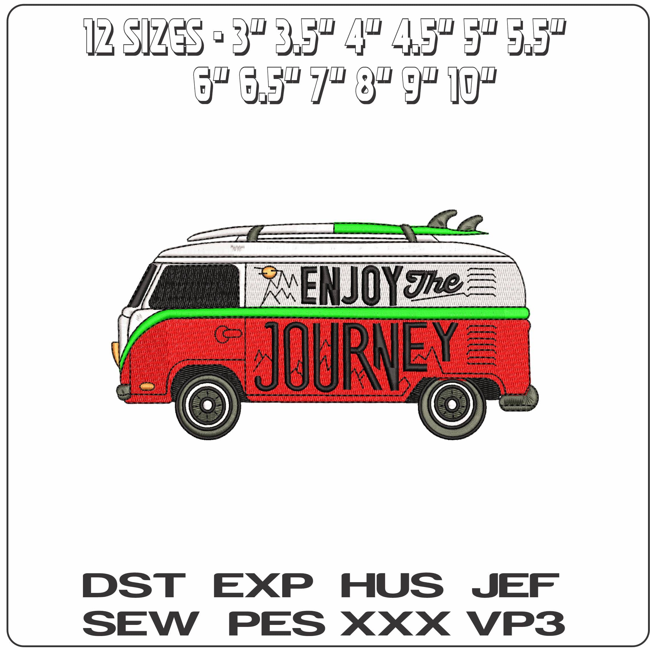 VW Camper Van Cars - Elegant embroidery design file - instant download — view 2