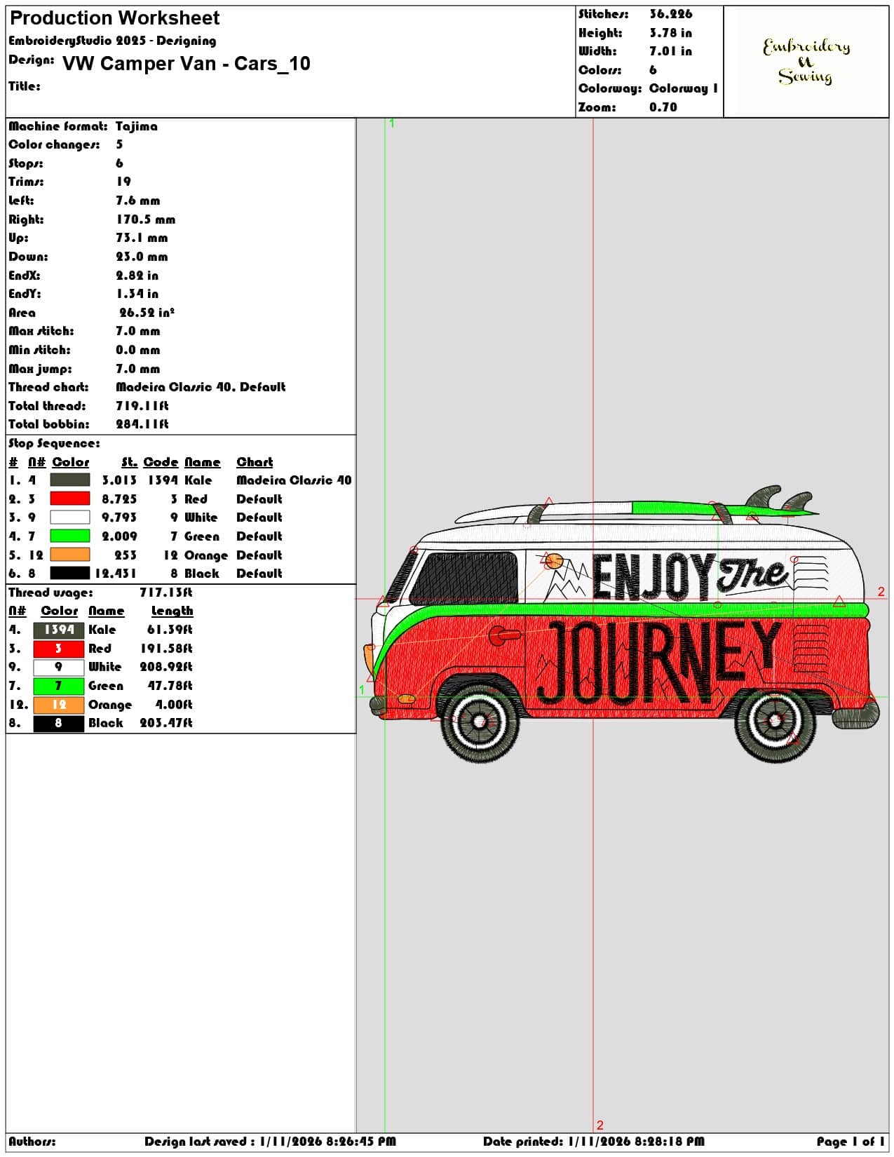 VW Camper Van Cars - Elegant embroidery design file - instant download — view 3