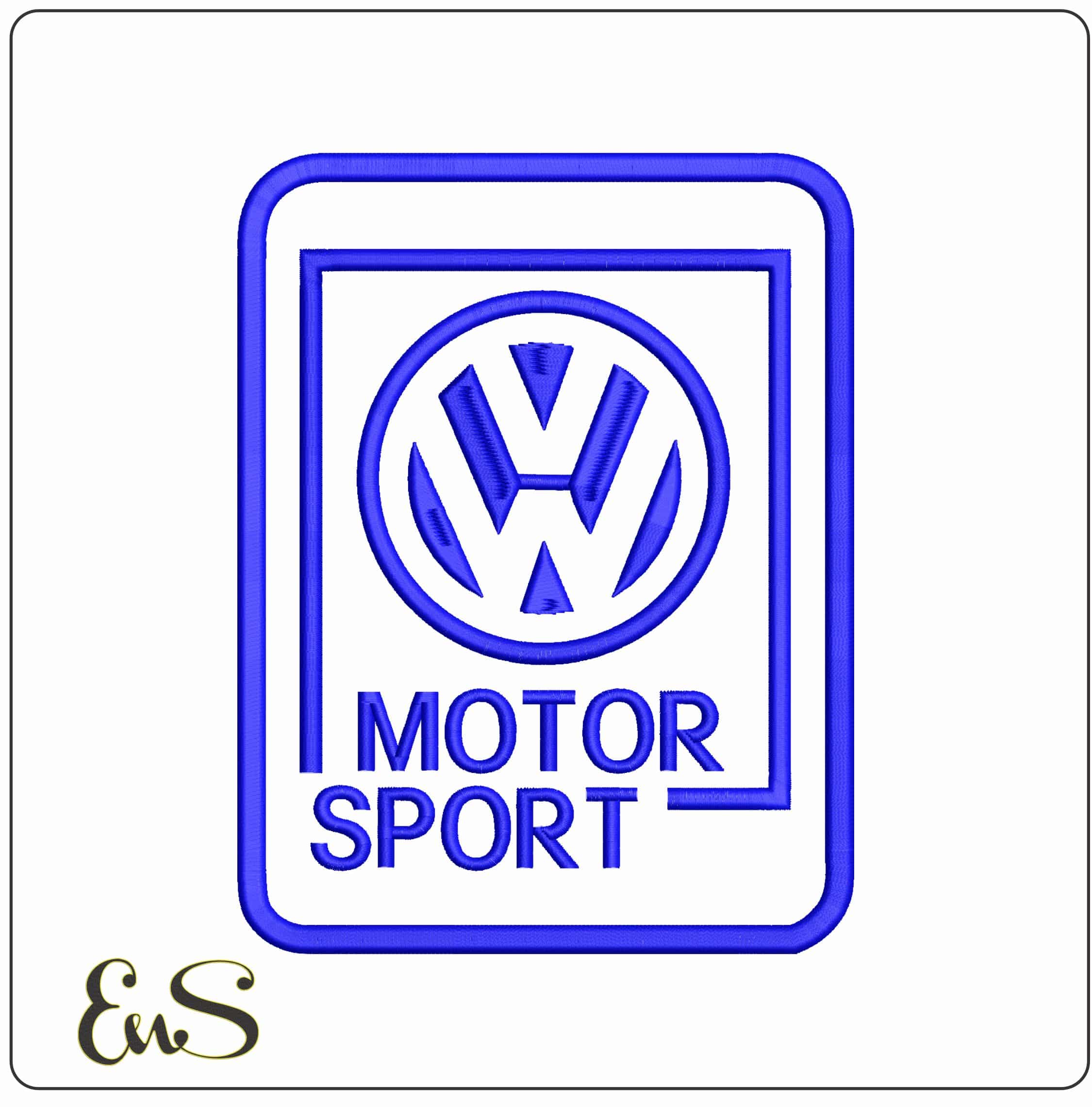 VW Motor Sport - Elegant embroidery design file - instant download