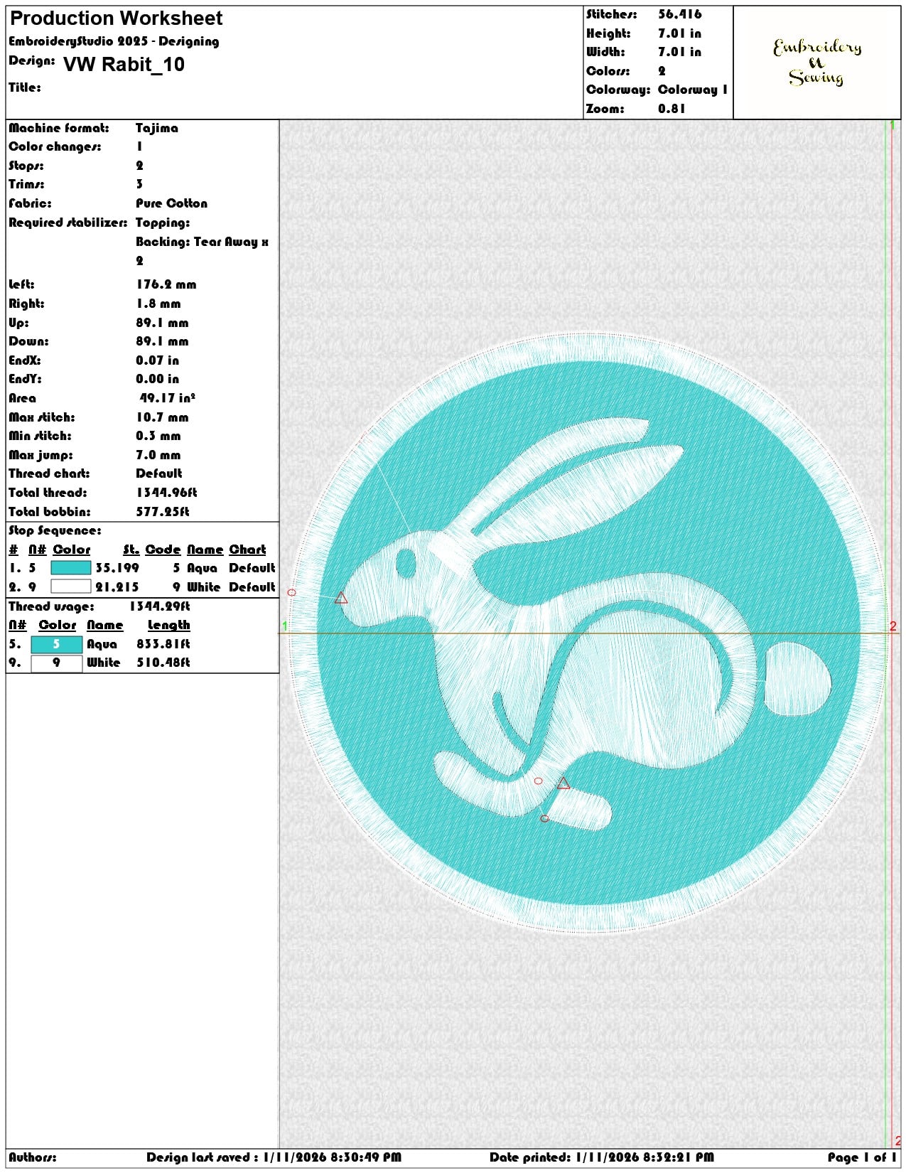 VW Rabit - Elegant embroidery design file - instant download — view 3