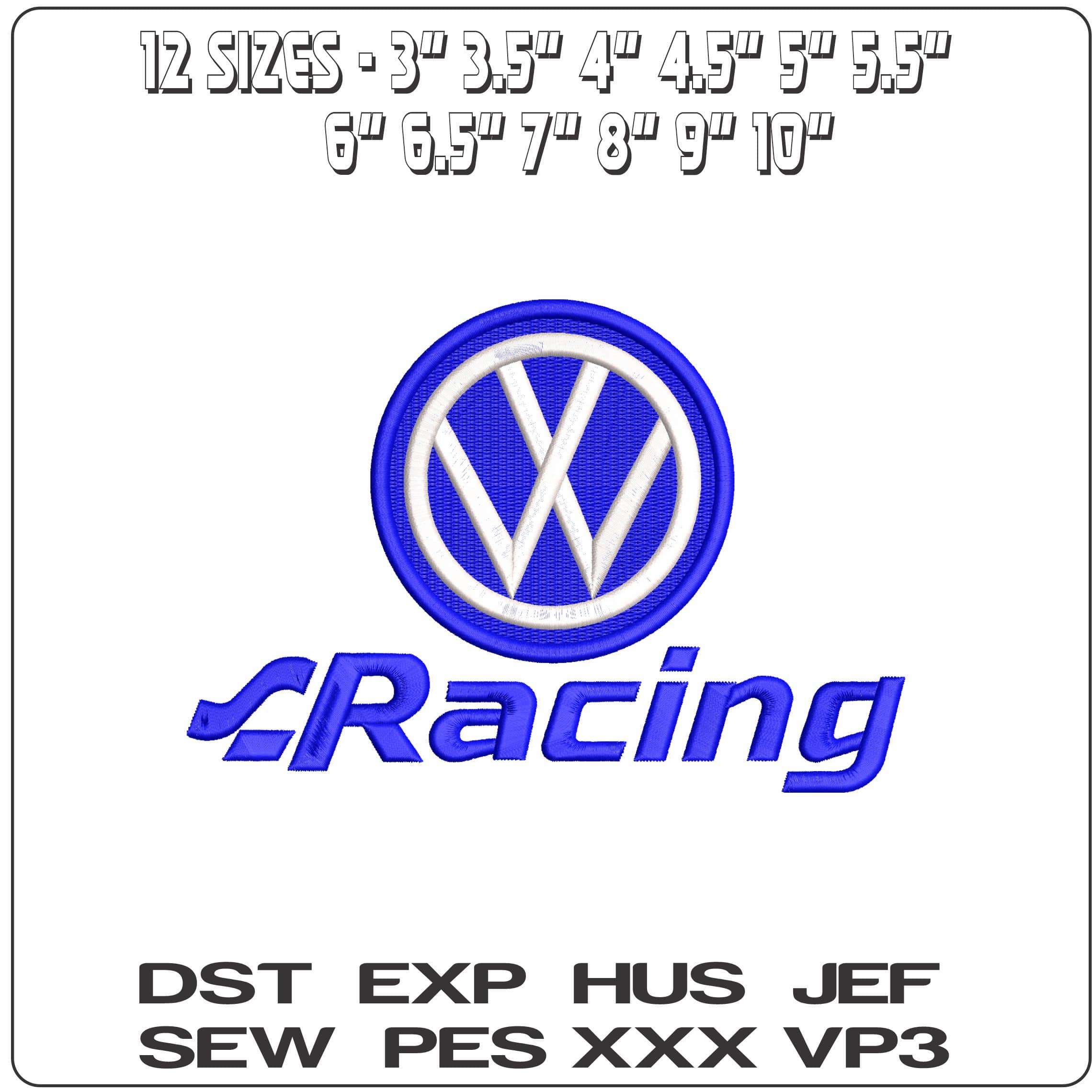 VW Racing - Elegant embroidery design file - instant download — view 2
