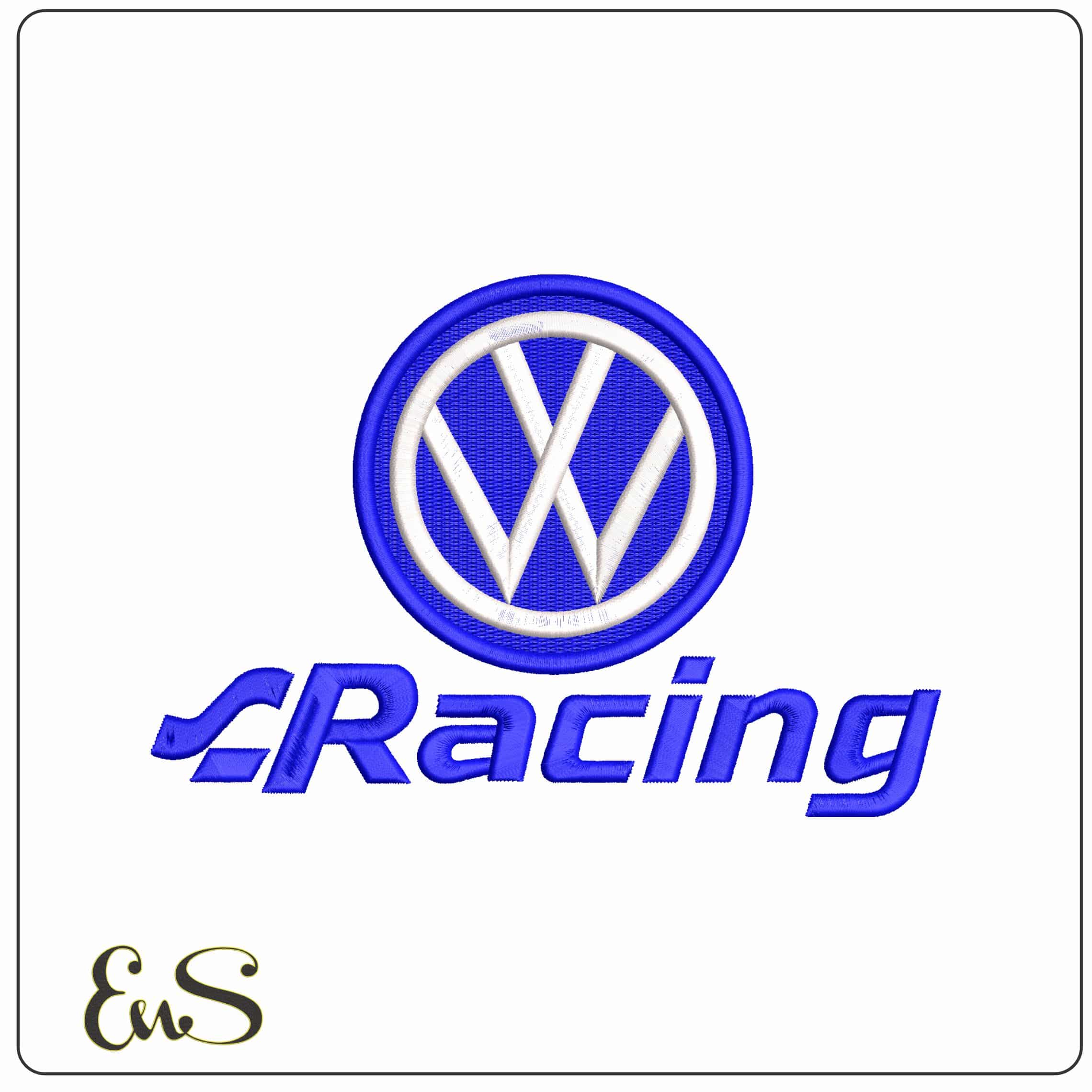 VW Racing - Elegant embroidery design file - instant download