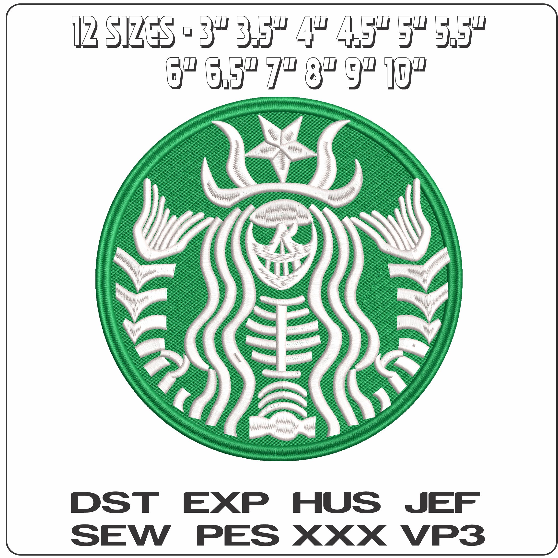 Witch Starbuck - Elegant embroidery design file - instant download — view 2