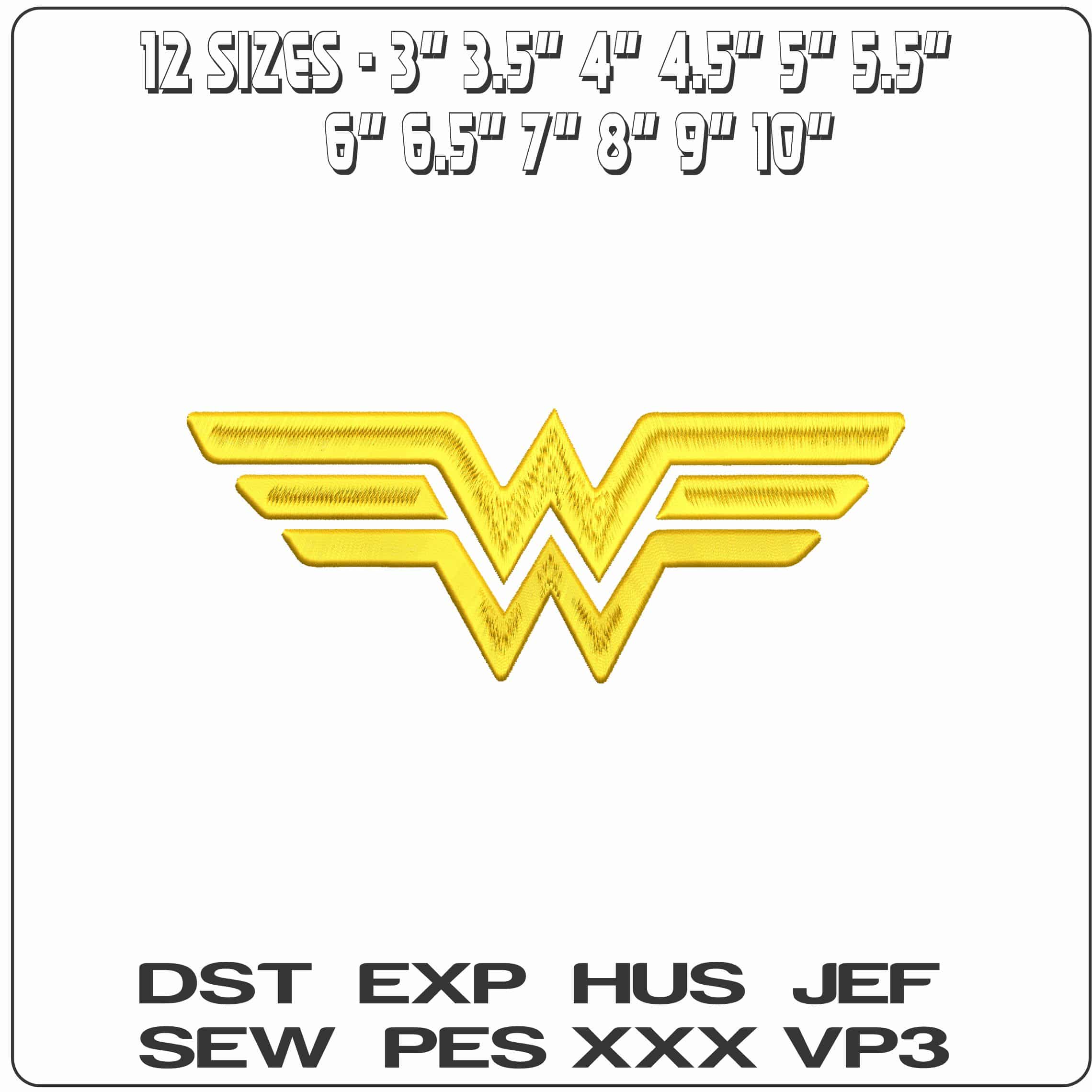 Wonder Woman Logo DC omics - Elegant embroidery design file - instant download — view 2