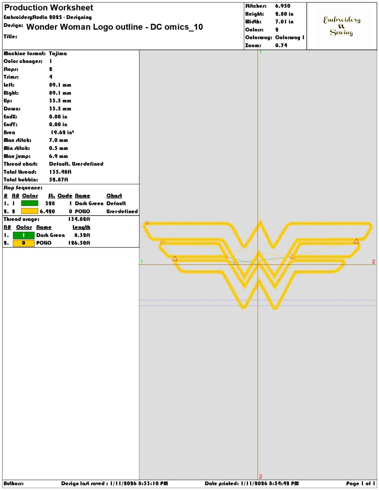 Wonder Woman Logo outline DC omics - Elegant embroidery design file - instant download — view 3