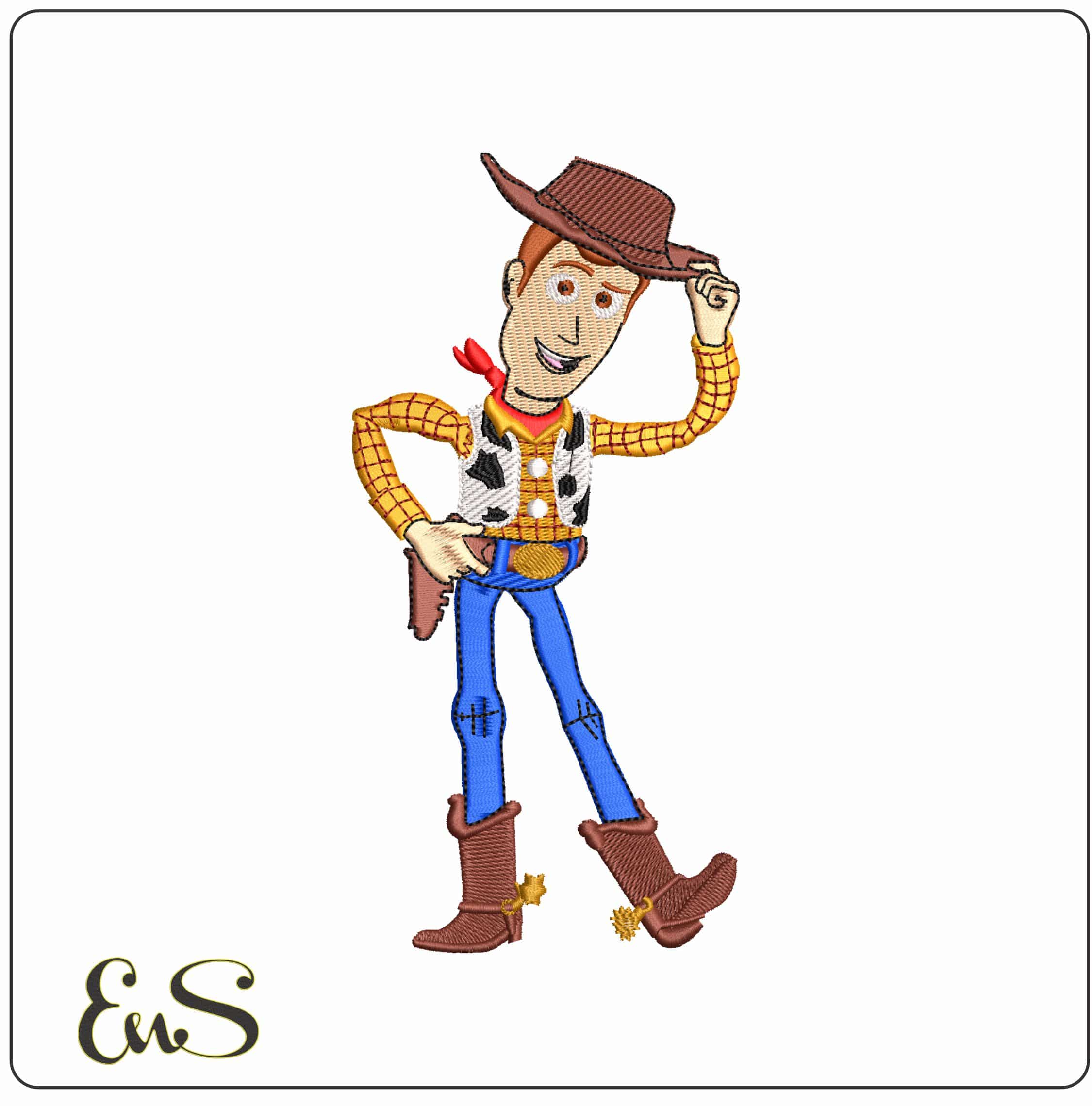 Woody Tipping Hat Toy Story  - Elegant embroidery design file - instant download