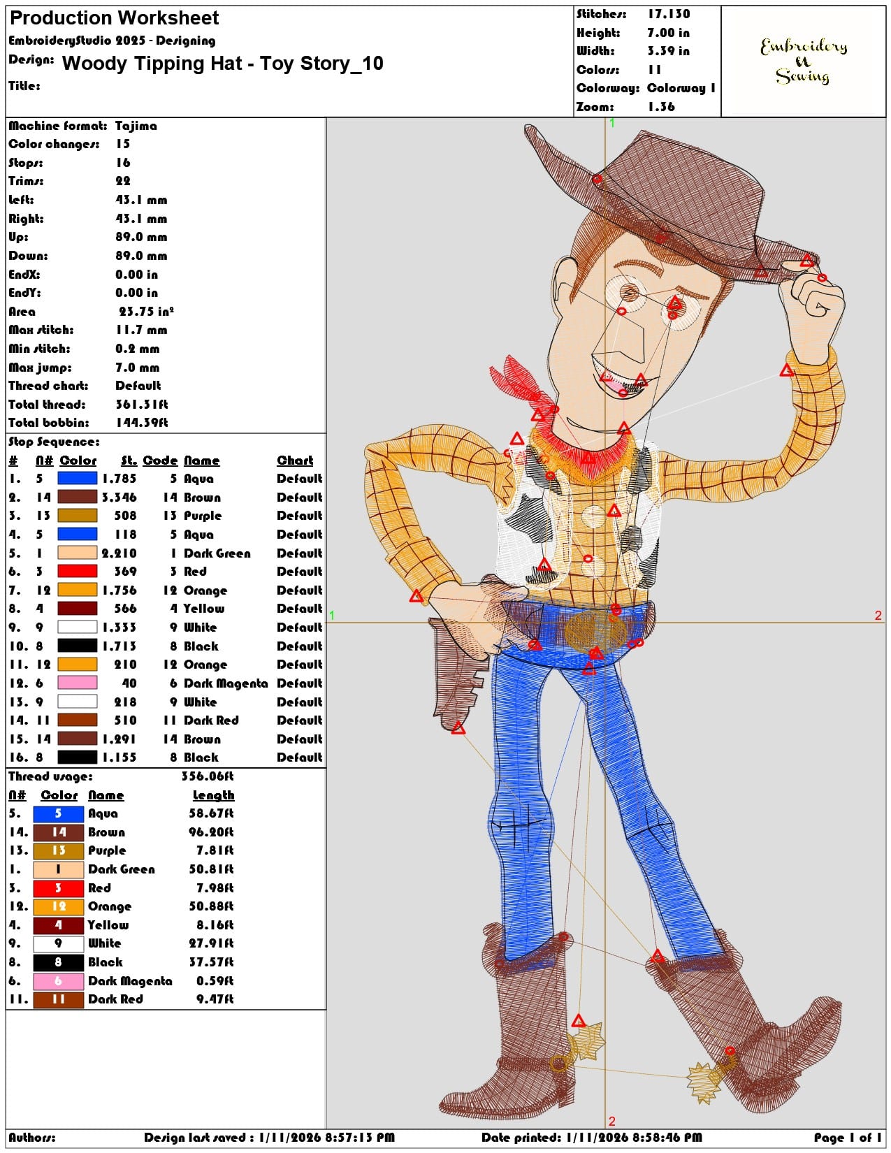 Woody Tipping Hat Toy Story  - Elegant embroidery design file - instant download — view 3