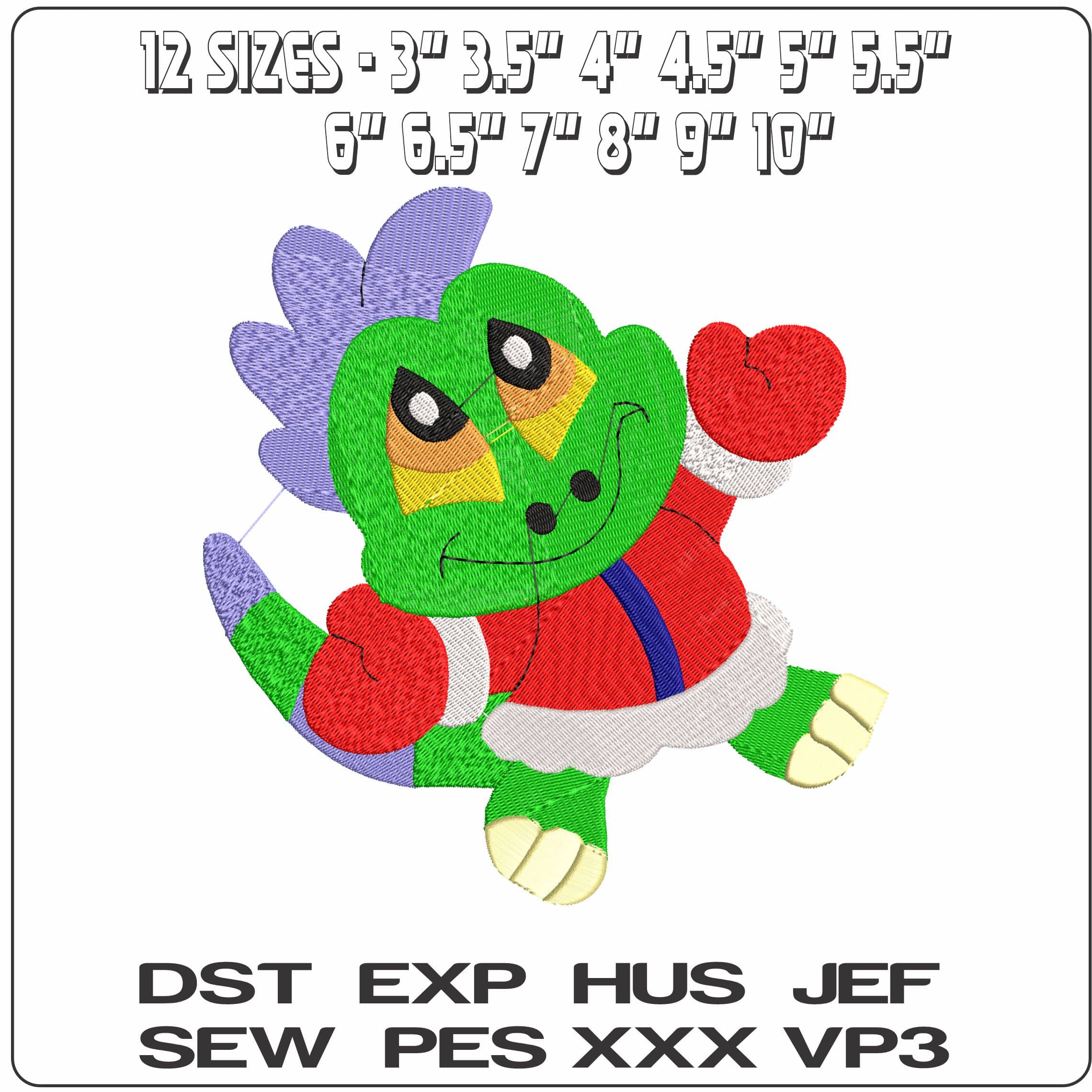 xmas reptile  - Elegant embroidery design file - instant download — view 2