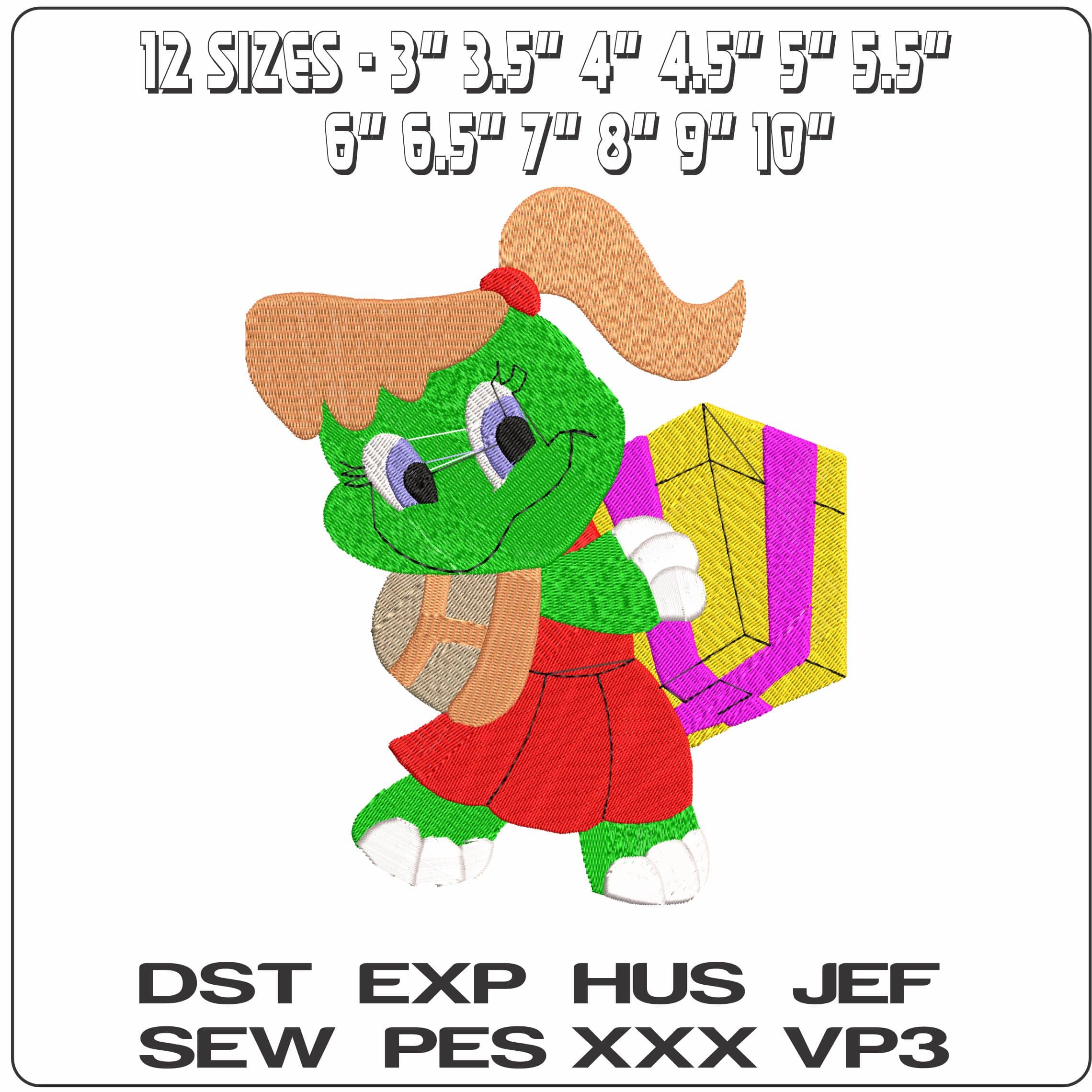 xmas reptile4  - Elegant embroidery design file - instant download — view 2