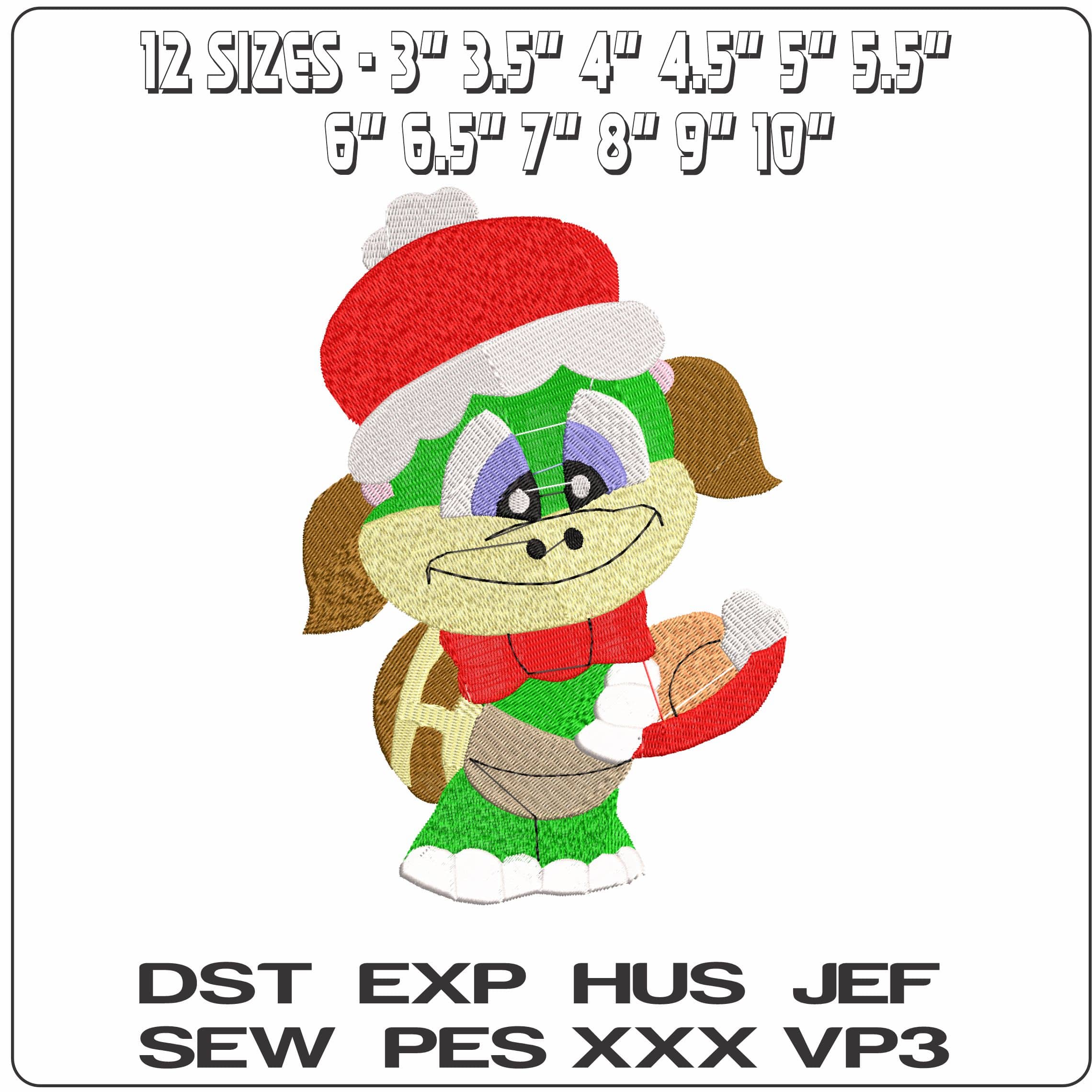 xmas reptile6  - Elegant embroidery design file - instant download — view 2
