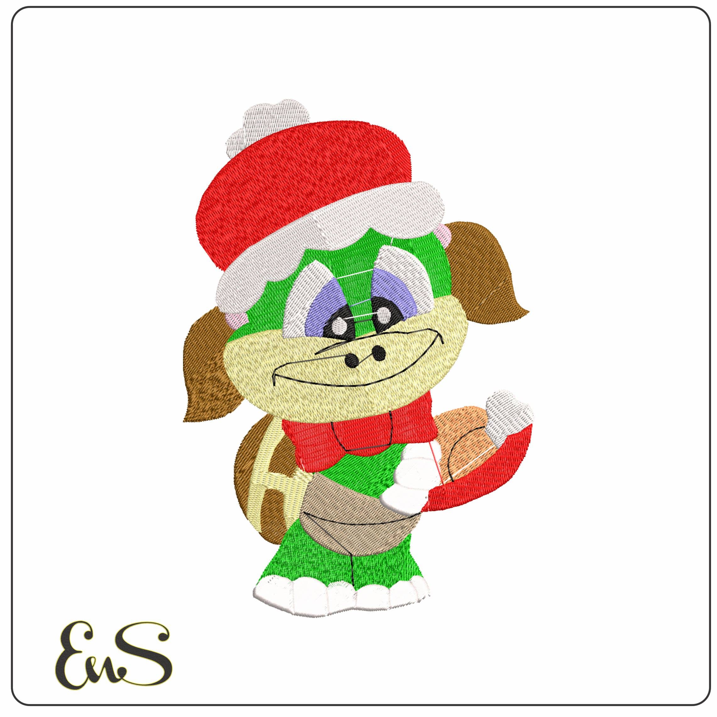 xmas reptile6  - Elegant embroidery design file - instant download