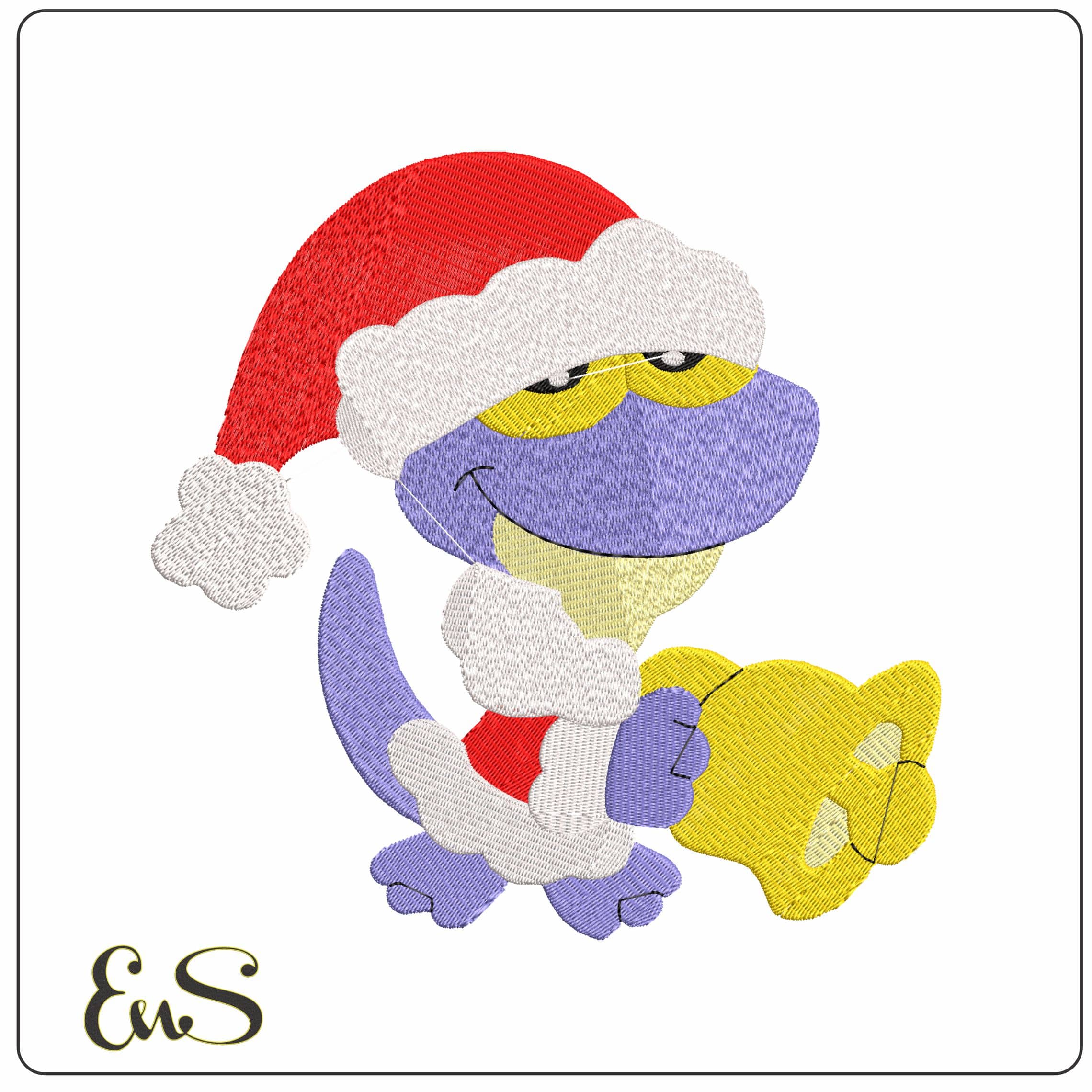 xmas reptile7  - Elegant embroidery design file - instant download