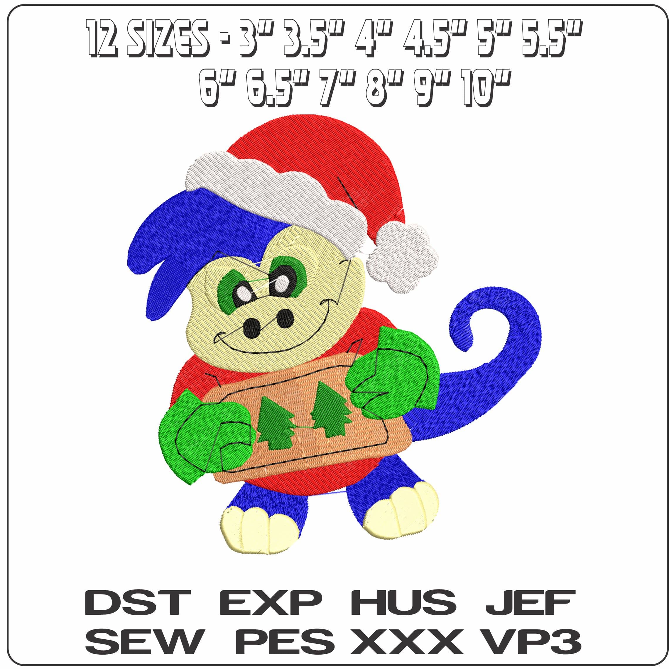 xmas reptile8  - Elegant embroidery design file - instant download — view 2