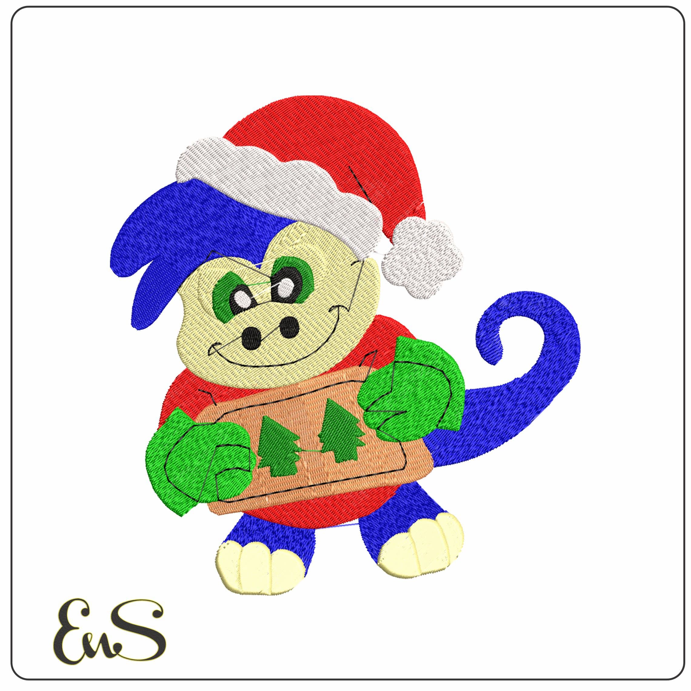 xmas reptile8  - Elegant embroidery design file - instant download