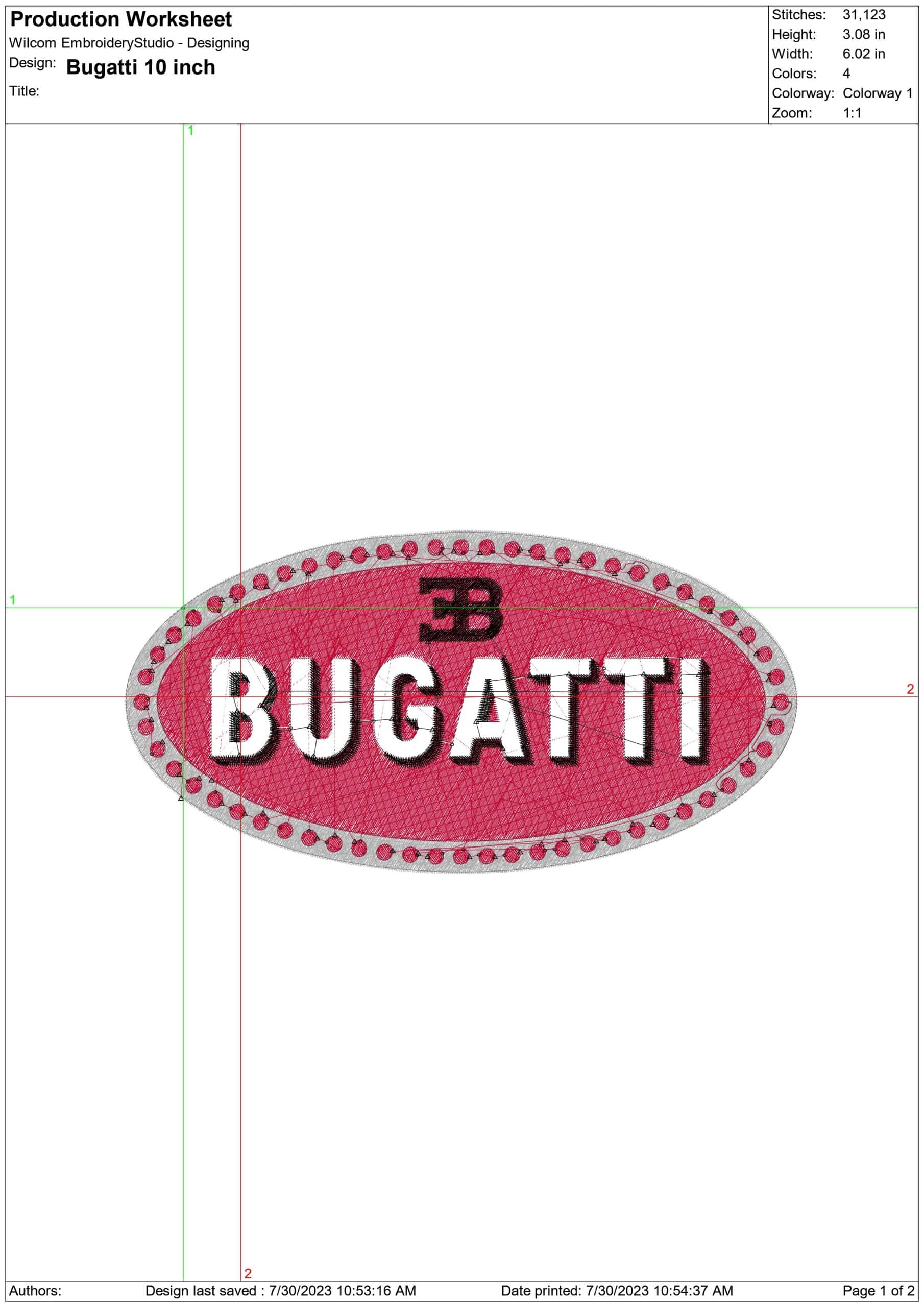 Bugatti Car Logo embroidery design - Veron design machine pattern Car Auto Company embroidery file instant download in a frame — view 2