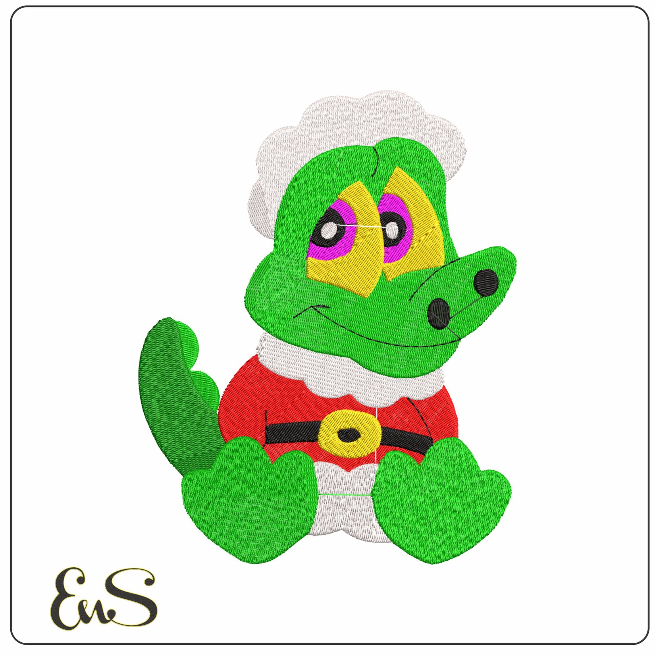 xmas reptile11  - Elegant embroidery design file - instant download