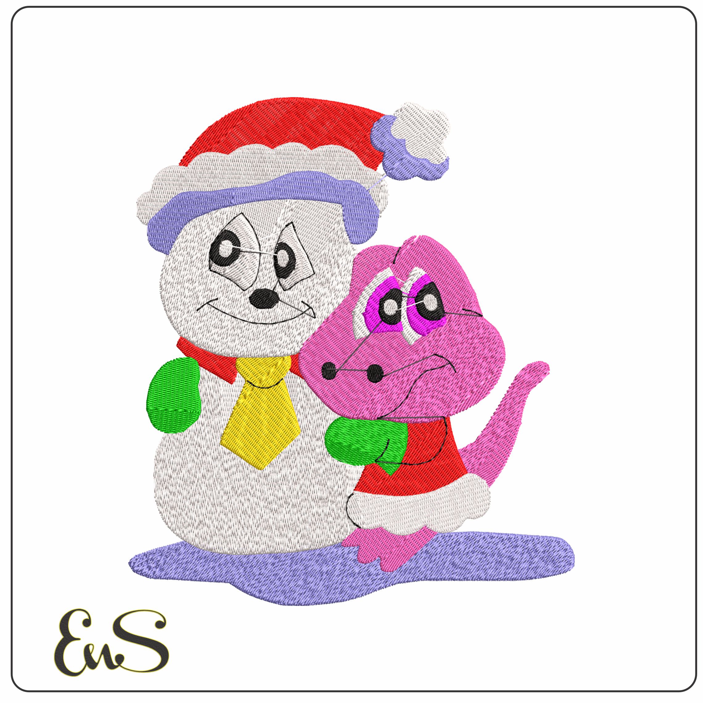 xmas reptile12  - Elegant embroidery design file - instant download